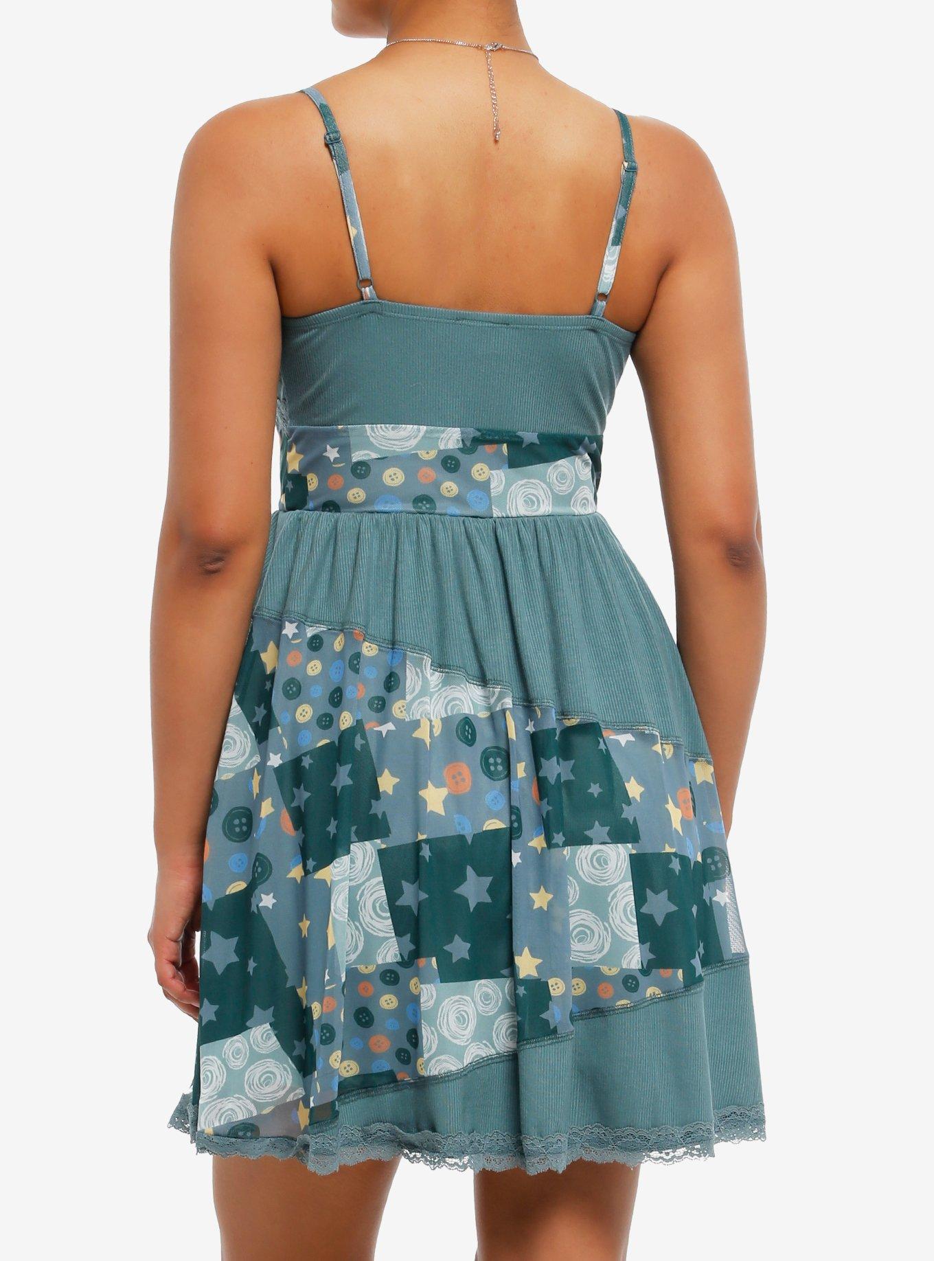 Coraline Patchwork Mesh Dress, MULTI, alternate