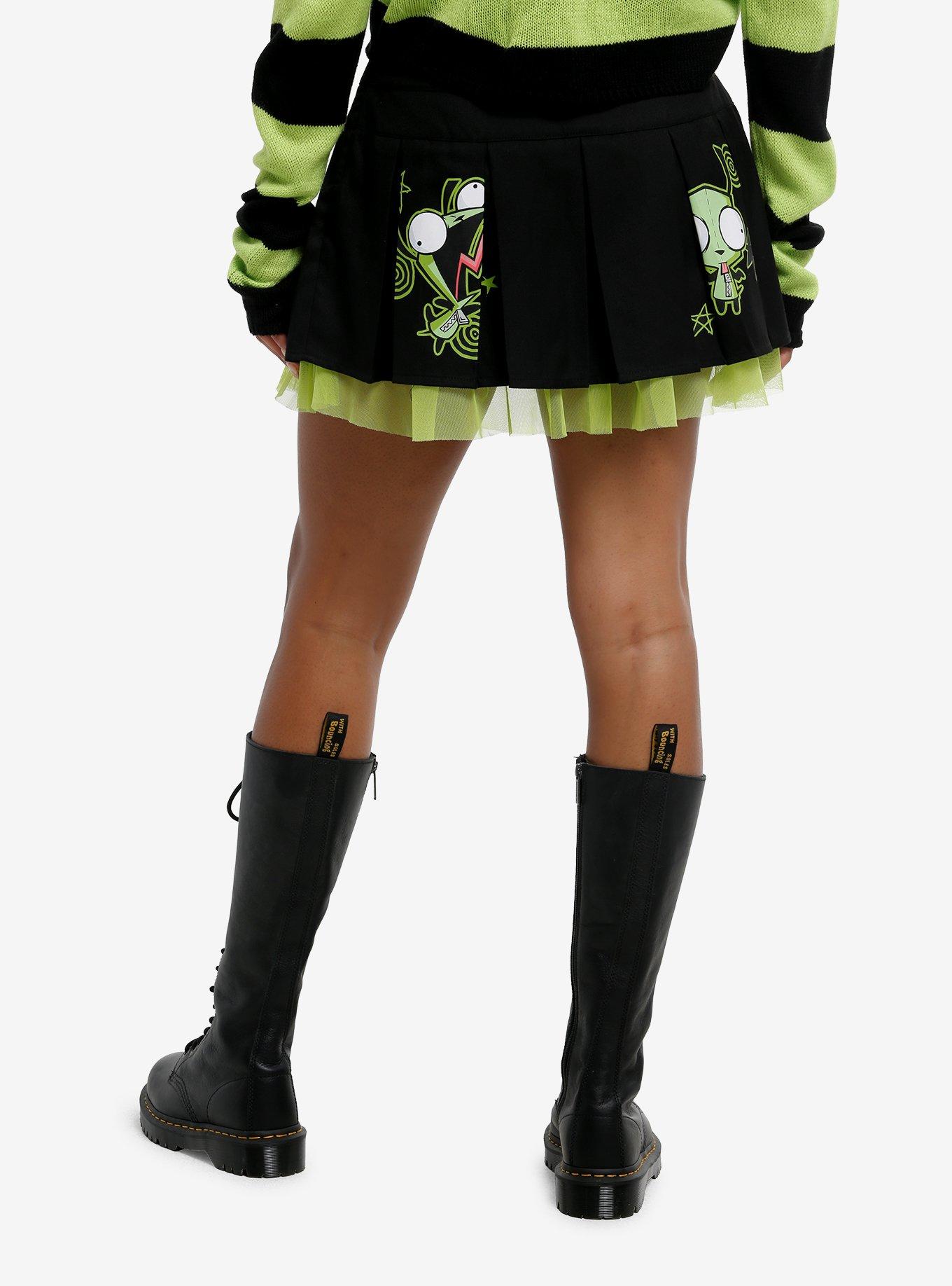Invader Zim GIR Zipper Buckle Pleated Skirt, MULTI, alternate