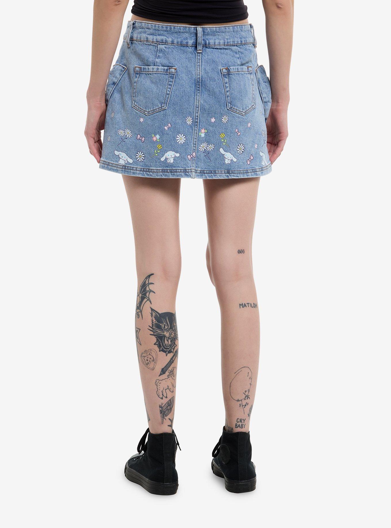 Cinnamoroll Ribbon Pockets Denim Skirt, , hi-res