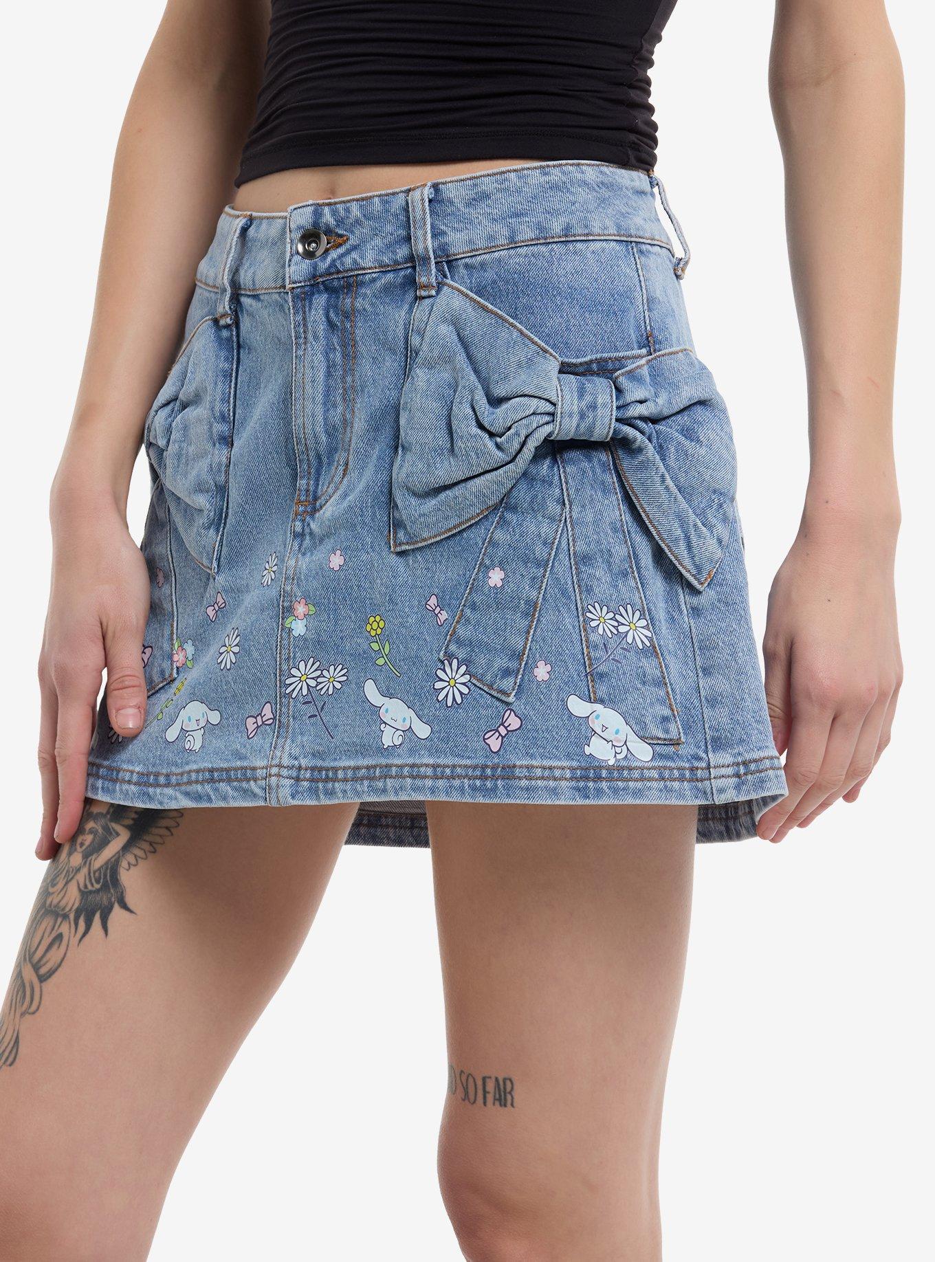 Cinnamoroll Ribbon Pockets Denim Skirt, , alternate