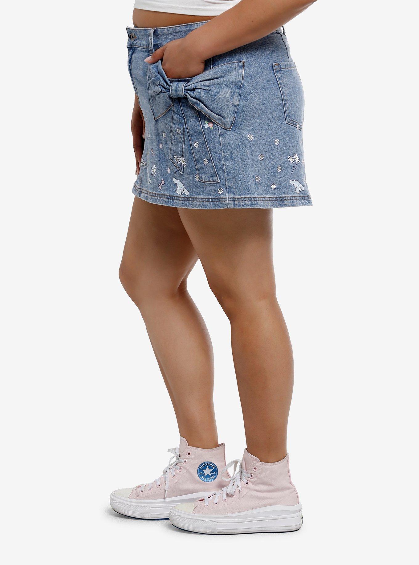 Cinnamoroll Ribbon Pockets Denim Skirt Plus Size, , alternate