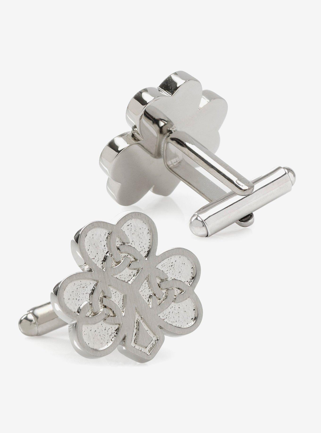 Celtic Knot Shamrock Cufflinks, , alternate