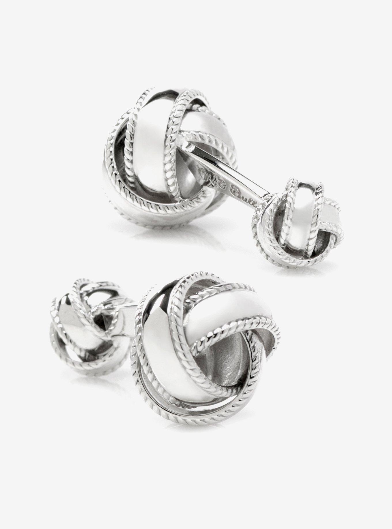 Sterling Silver Braided Knot Cufflinks, , hi-res