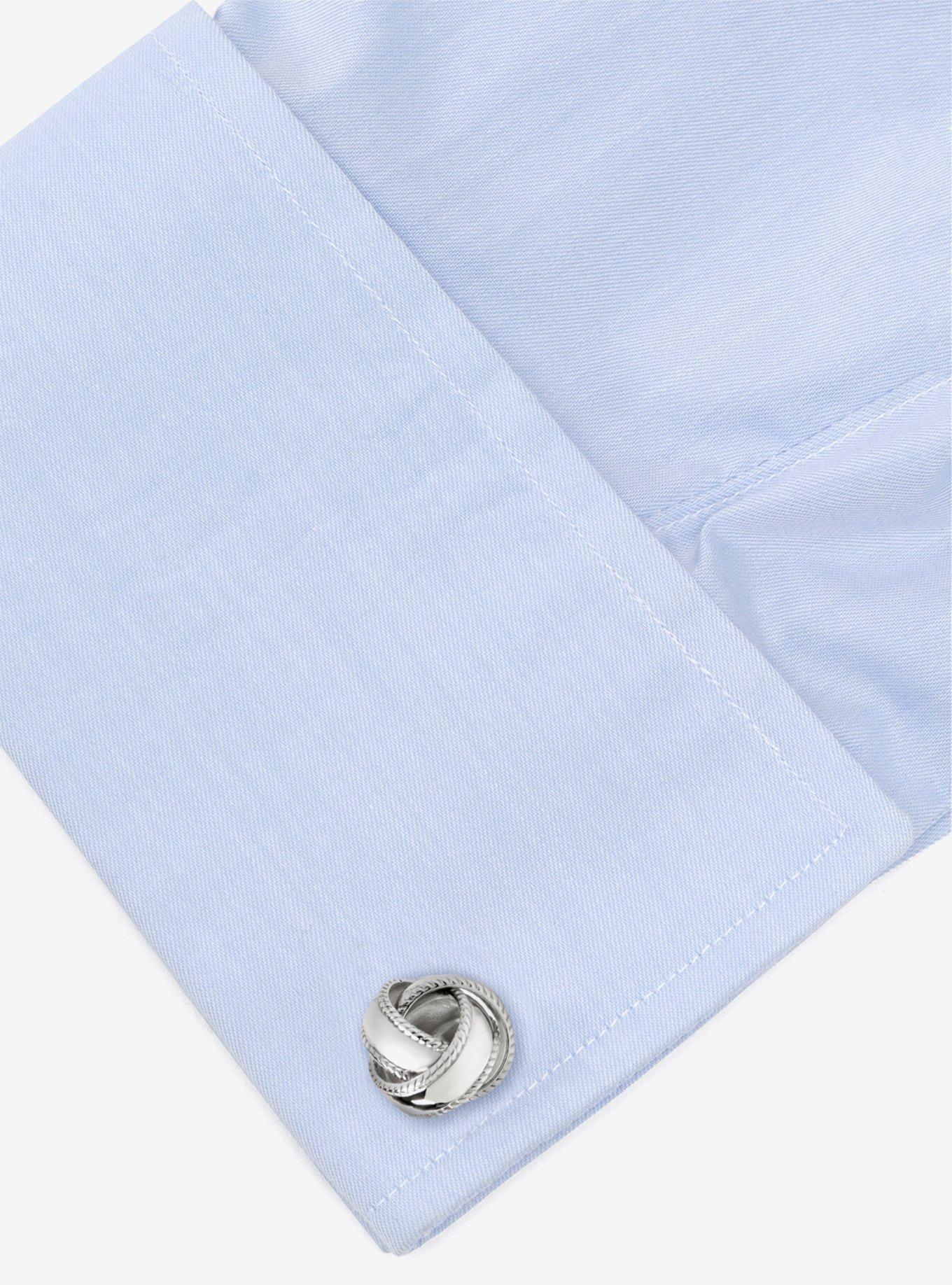 Sterling Silver Braided Knot Cufflinks, , alternate