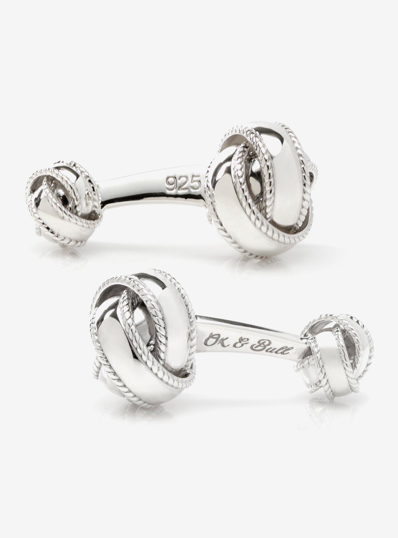 Sterling Silver Braided Knot Cufflinks, , alternate