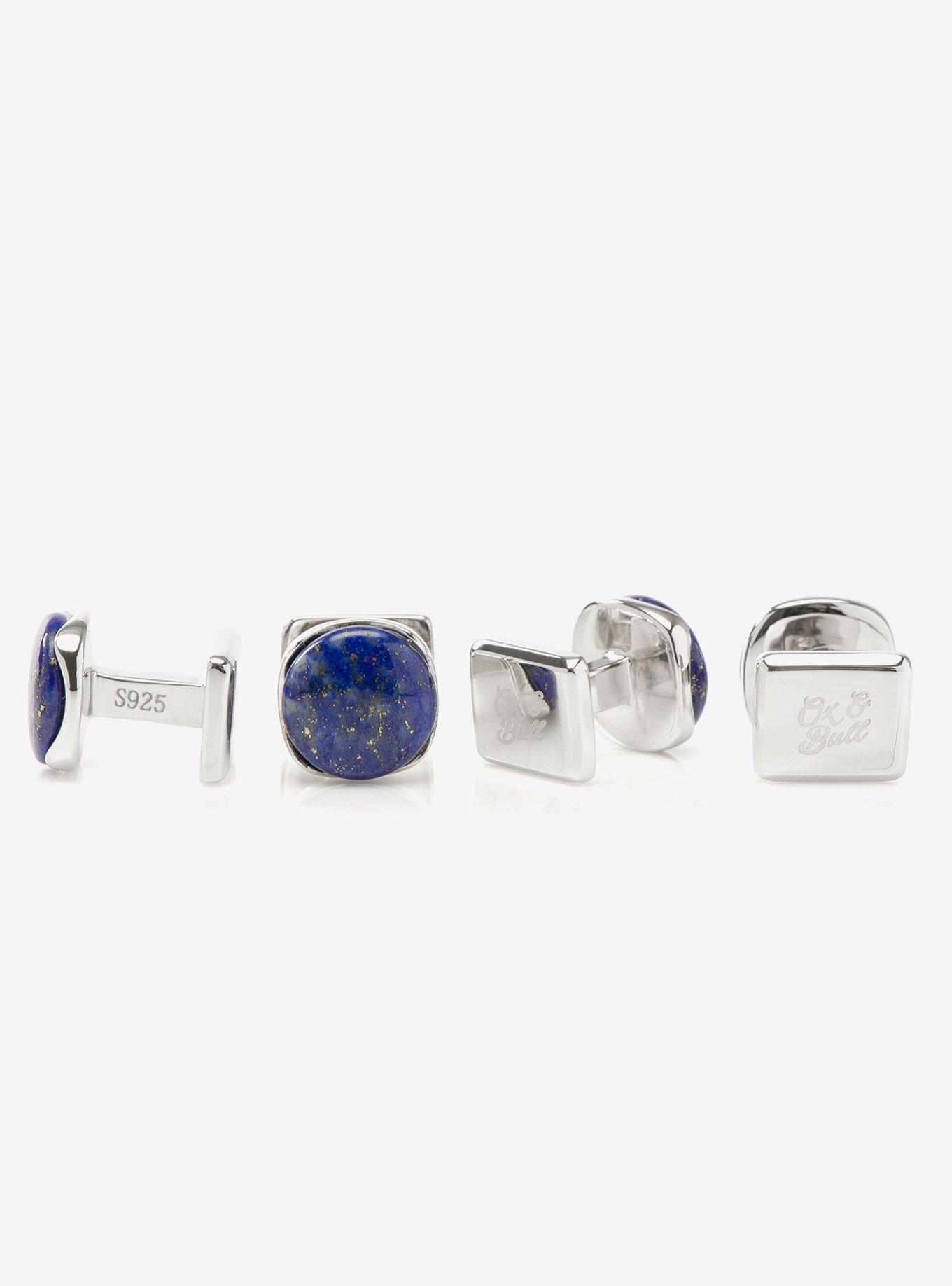 Sterling Silver Classic Formal Lapis Studs, , hi-res