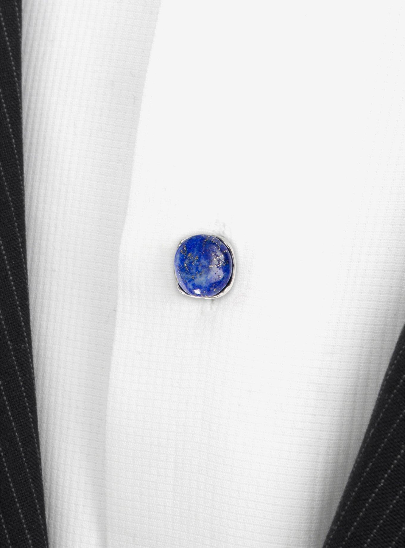 Sterling Silver Classic Formal Lapis Studs, , alternate