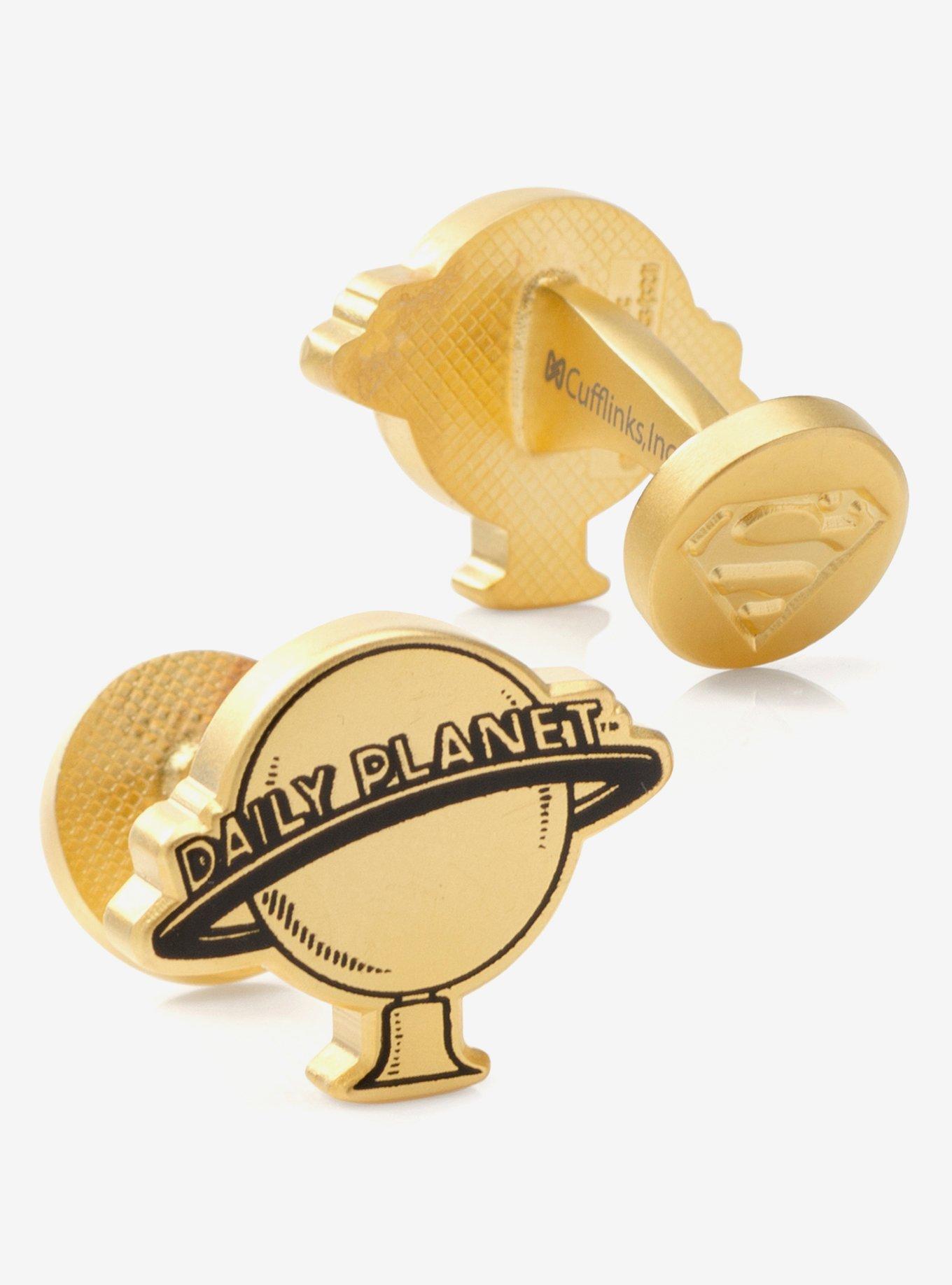 DC Comics Superman Daily Planet Gold Cufflinks, , hi-res