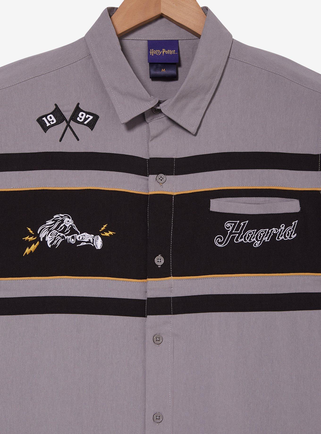 Harry Potter Hagrid Mechanic Woven Button-Up - BoxLunch Exclusive, GREY, alternate