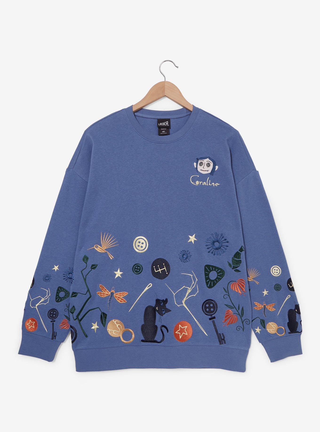 Coraline Icons Embroidered Crewneck - BoxLunch Exclusive, , hi-res