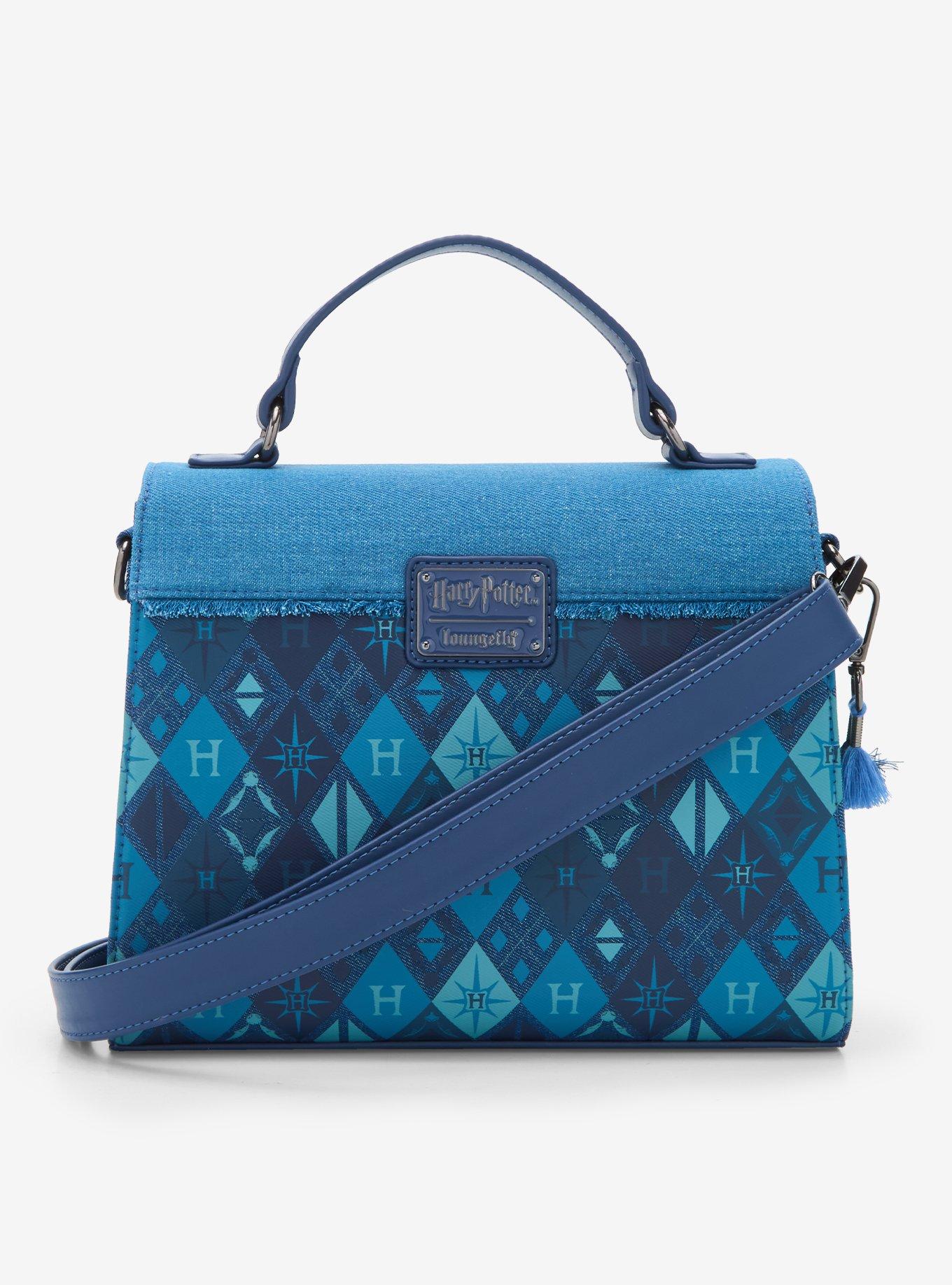 Loungefly Harry Potter Hogwarts Denim Satchel Crossbody Bag, , alternate