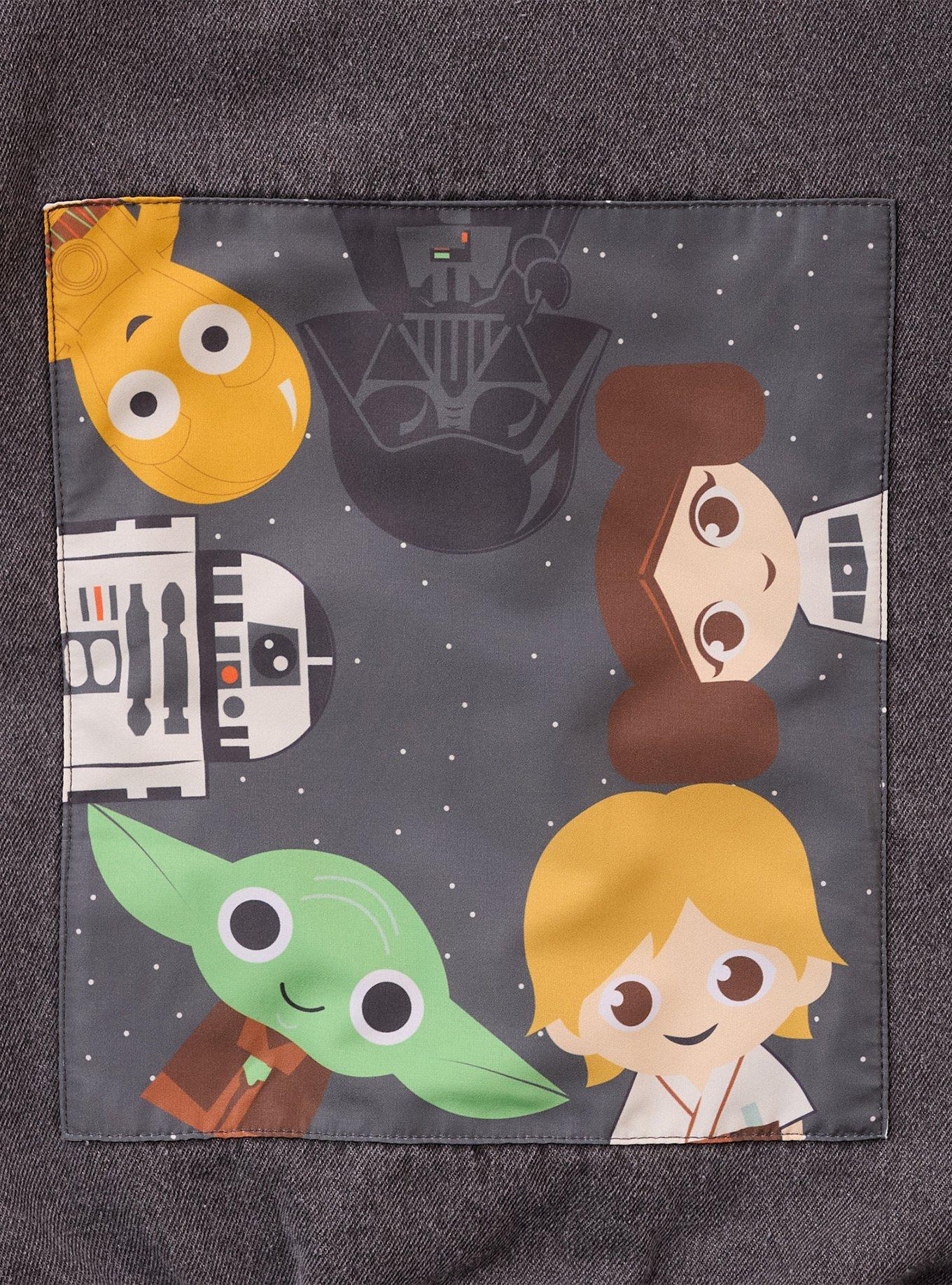 Star Wars Character Patches Toddler Denim Jacket - BoxLunch Exclusive, GREY  BLACK, alternate