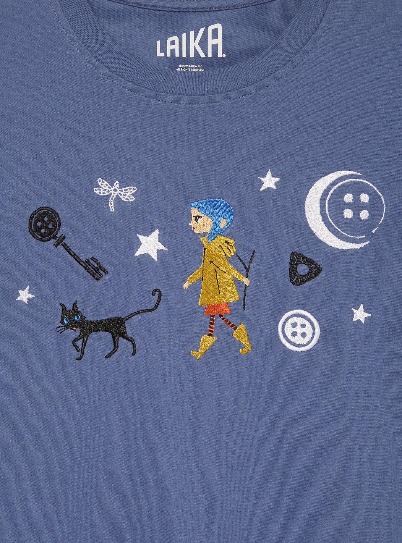 Coraline Icons Women's T-Shirt — BoxLunch Exclusive, BLUE, alternate