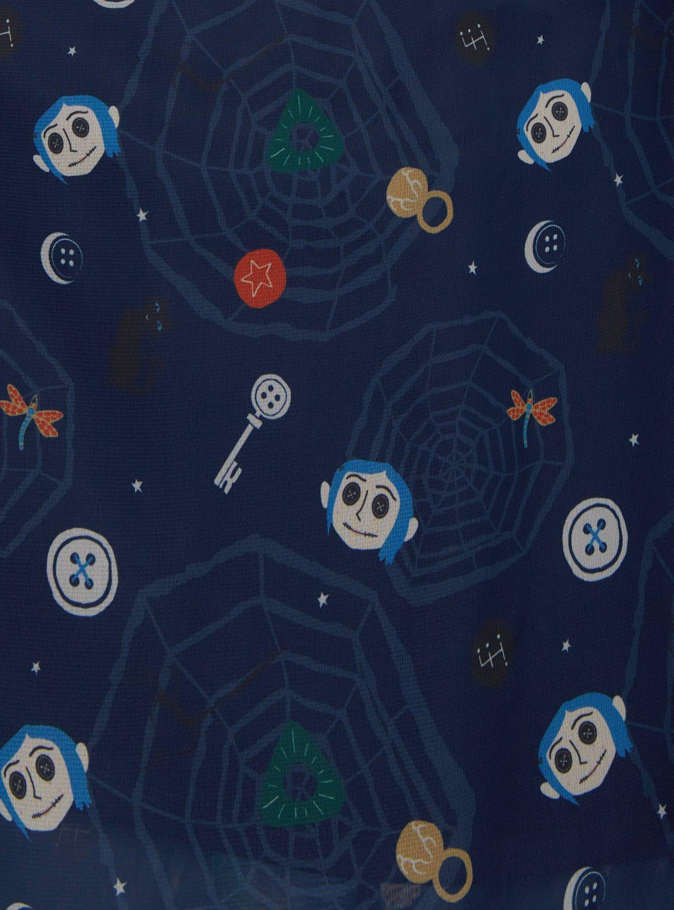 Coraline Icons Chiffon Dress — BoxLunch Exclusive, DARK BLUE, alternate