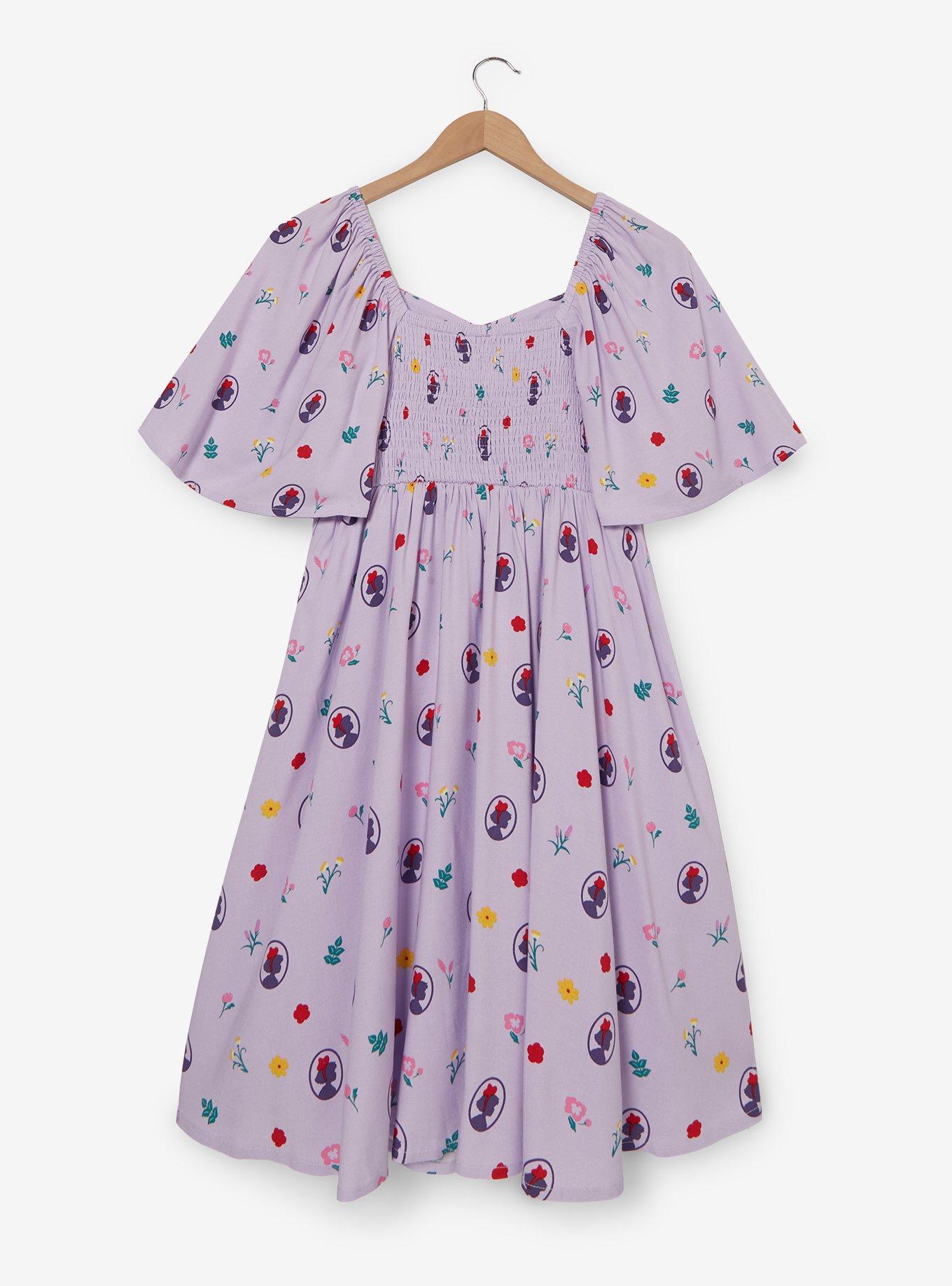 Studio Ghibli® Kiki's Delivery Service Floral Allover Print Plus Size Smock Dress - BoxLunch Exclusive, LIGHT PURPLE, alternate