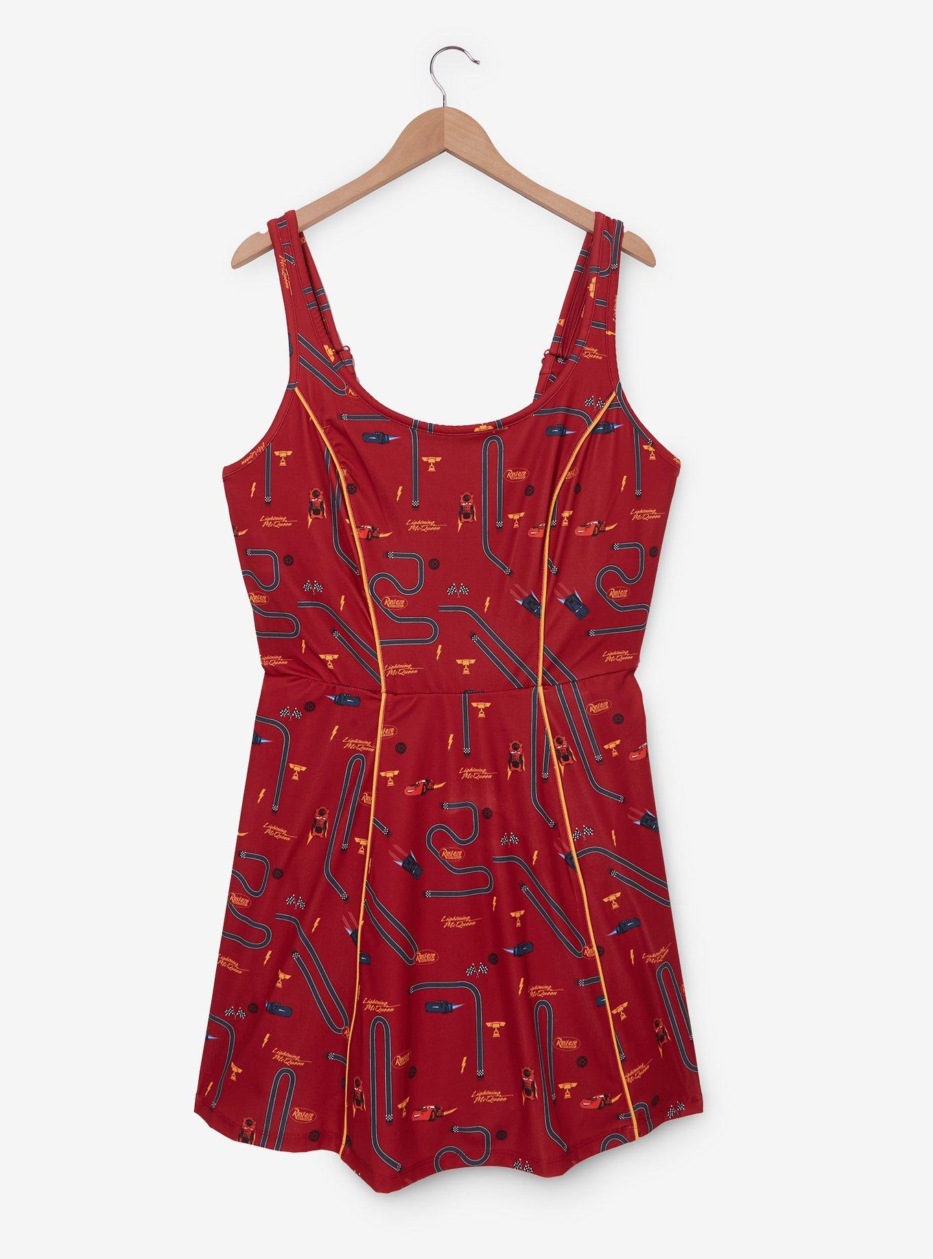 Disney Pixar Cars Lightning McQueen Icons Allover Print Plus Size Active Dress - BoxLunch Exclusive, , hi-res