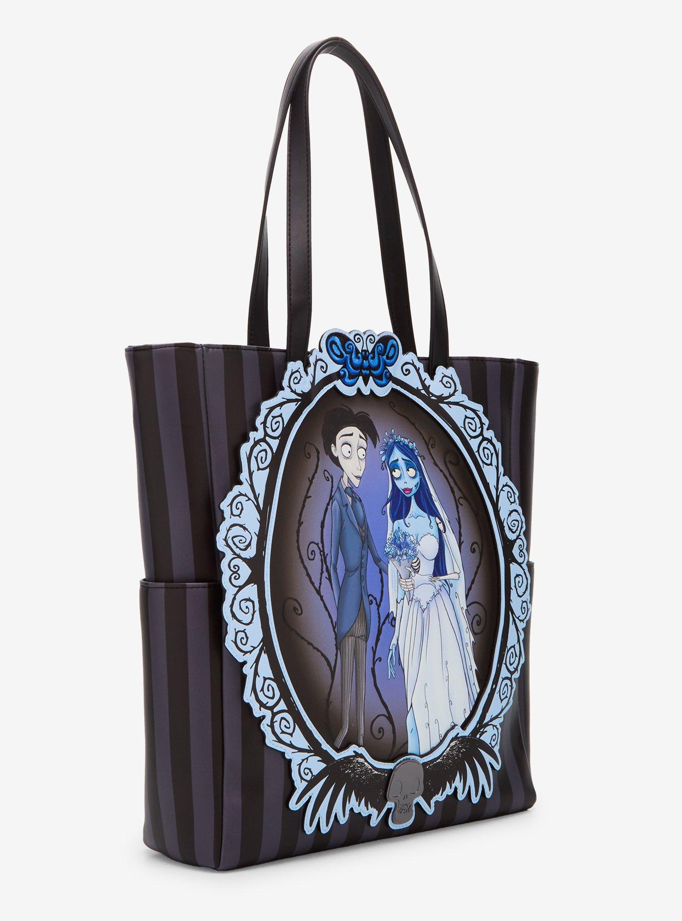 Loungefly Corpse Bride Character Frame Stripe Tote Bag, , hi-res