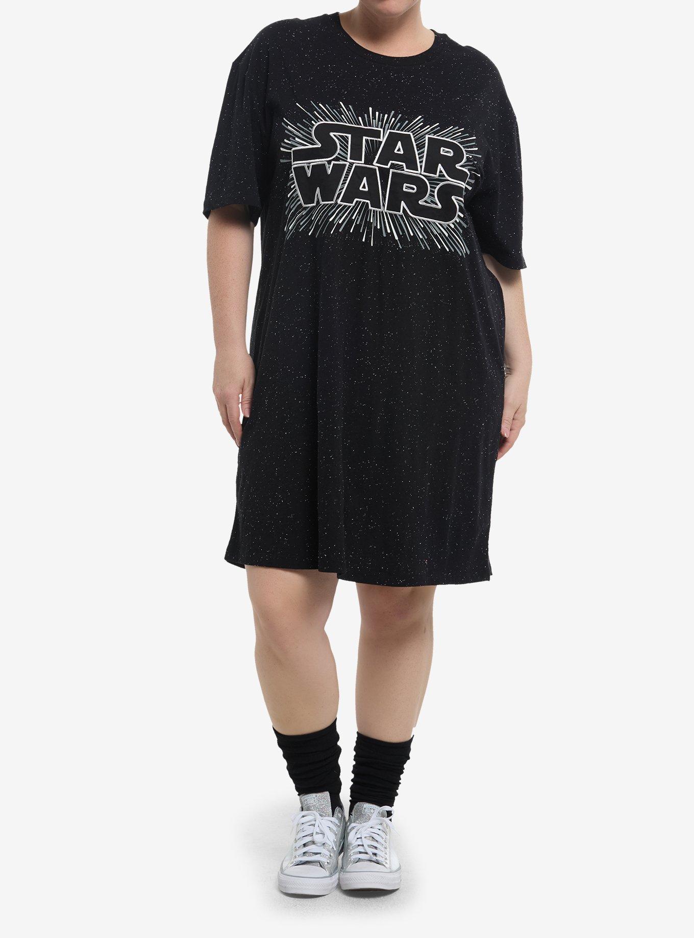 Her Universe Star Wars Logo T-Shirt Dress Plus Size Her Universe Exclusive, , hi-res