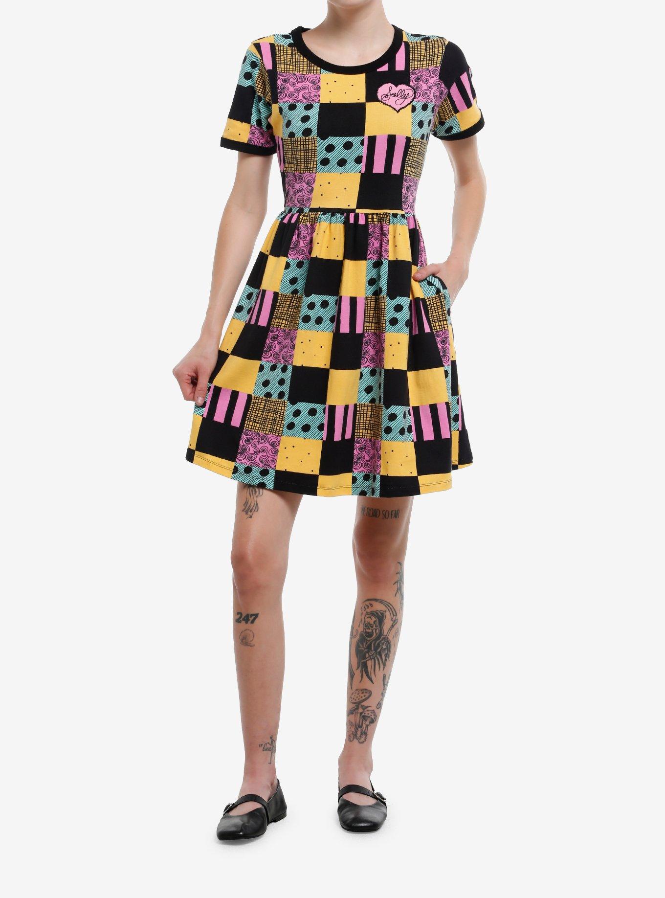 Her Universe The Nightmare Before Christmas Sally Patchwork T-Shirt Dress Her Universe Exclusive, , hi-res