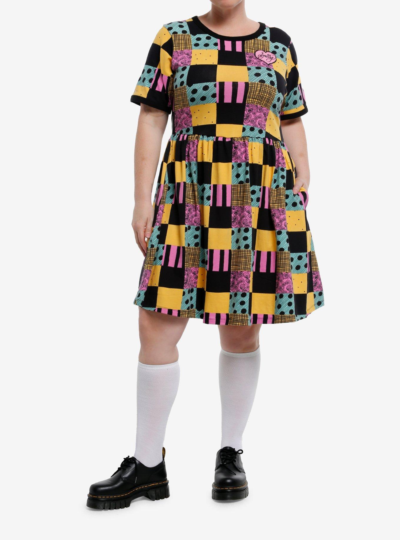 Her Universe The Nightmare Before Christmas Sally Patchwork T-Shirt Dress Plus Size Her Universe Exclusive, , hi-res