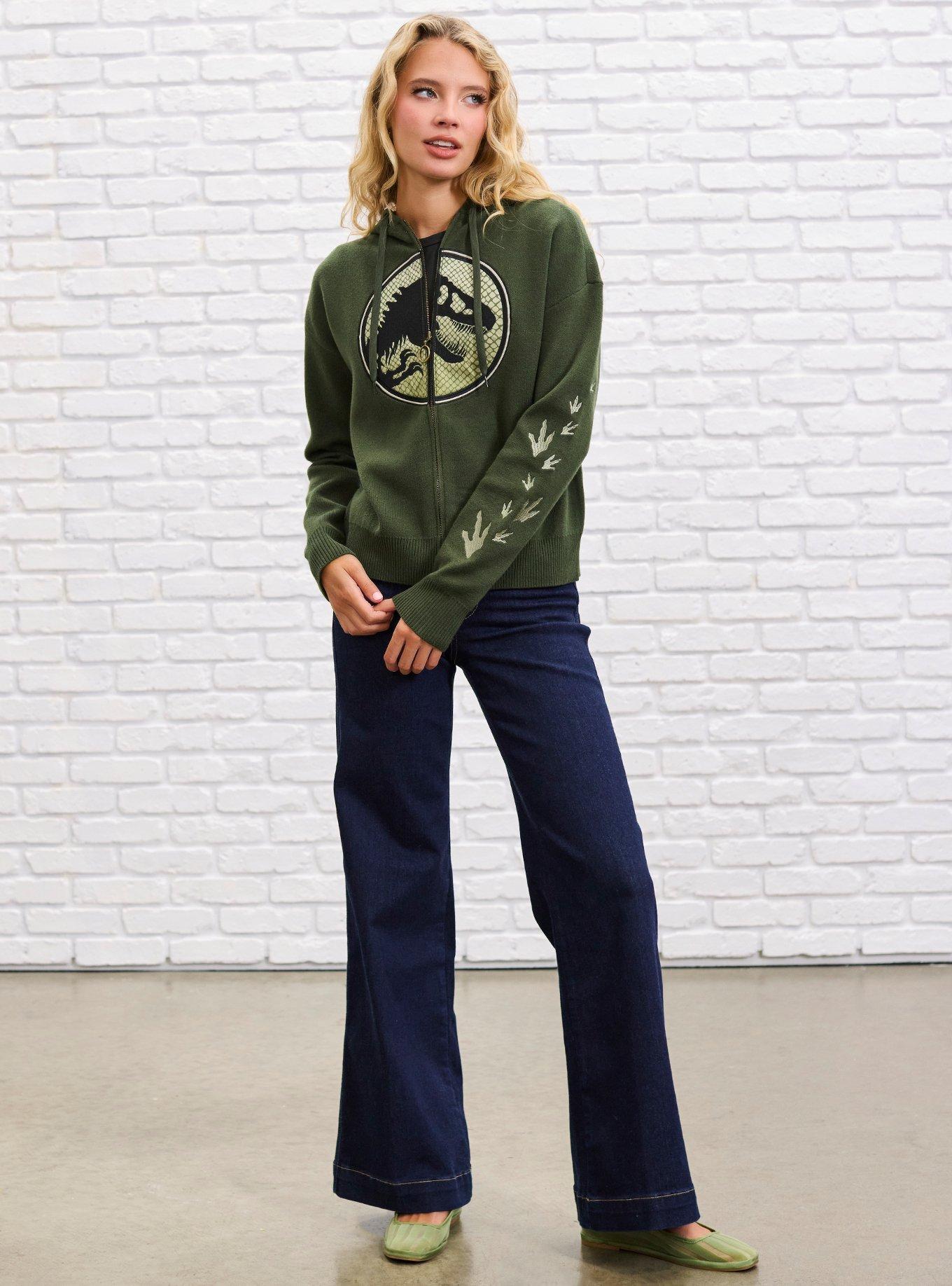 Her Universe Jurassic Park Knit Hoodie Her Universe Exclusive, MULTI, alternate