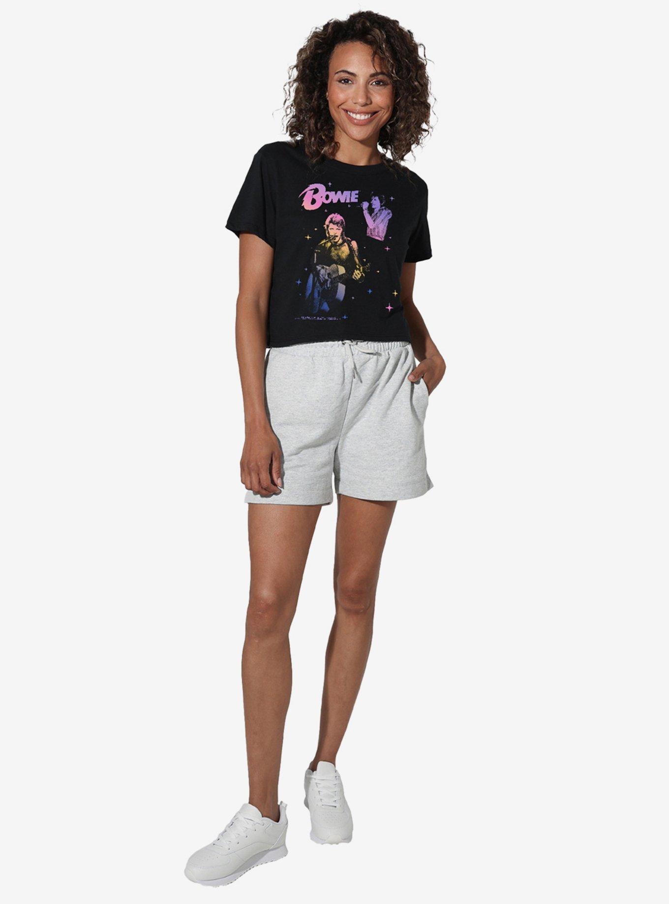 David Bowie Rainbow Gradient Women's Crop Top T-Shirt, , hi-res