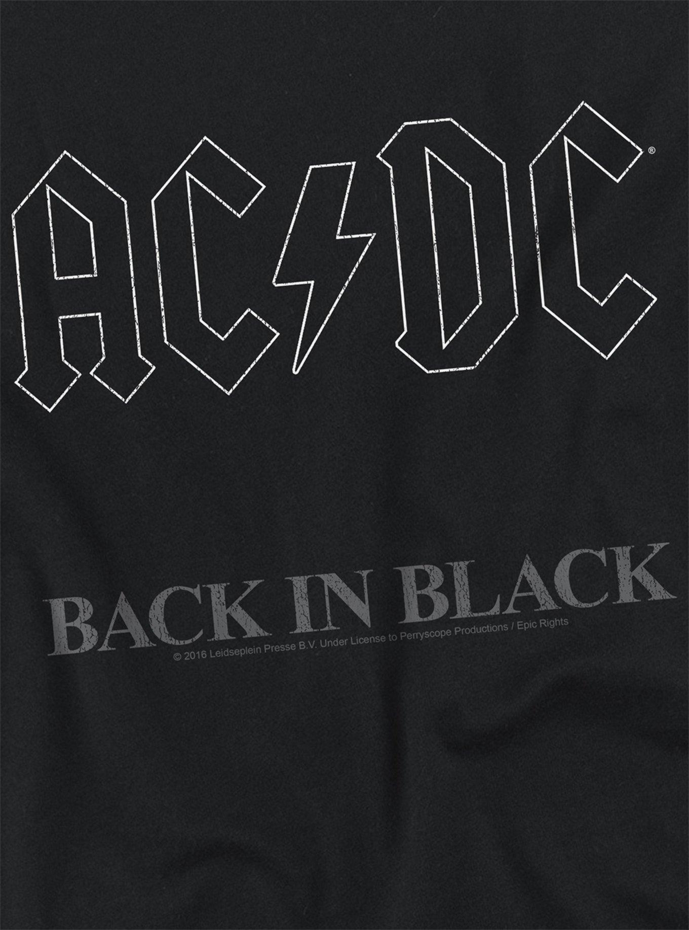 AC/DC Back In Black Girls Crop Top T-Shirt, BLACK, alternate