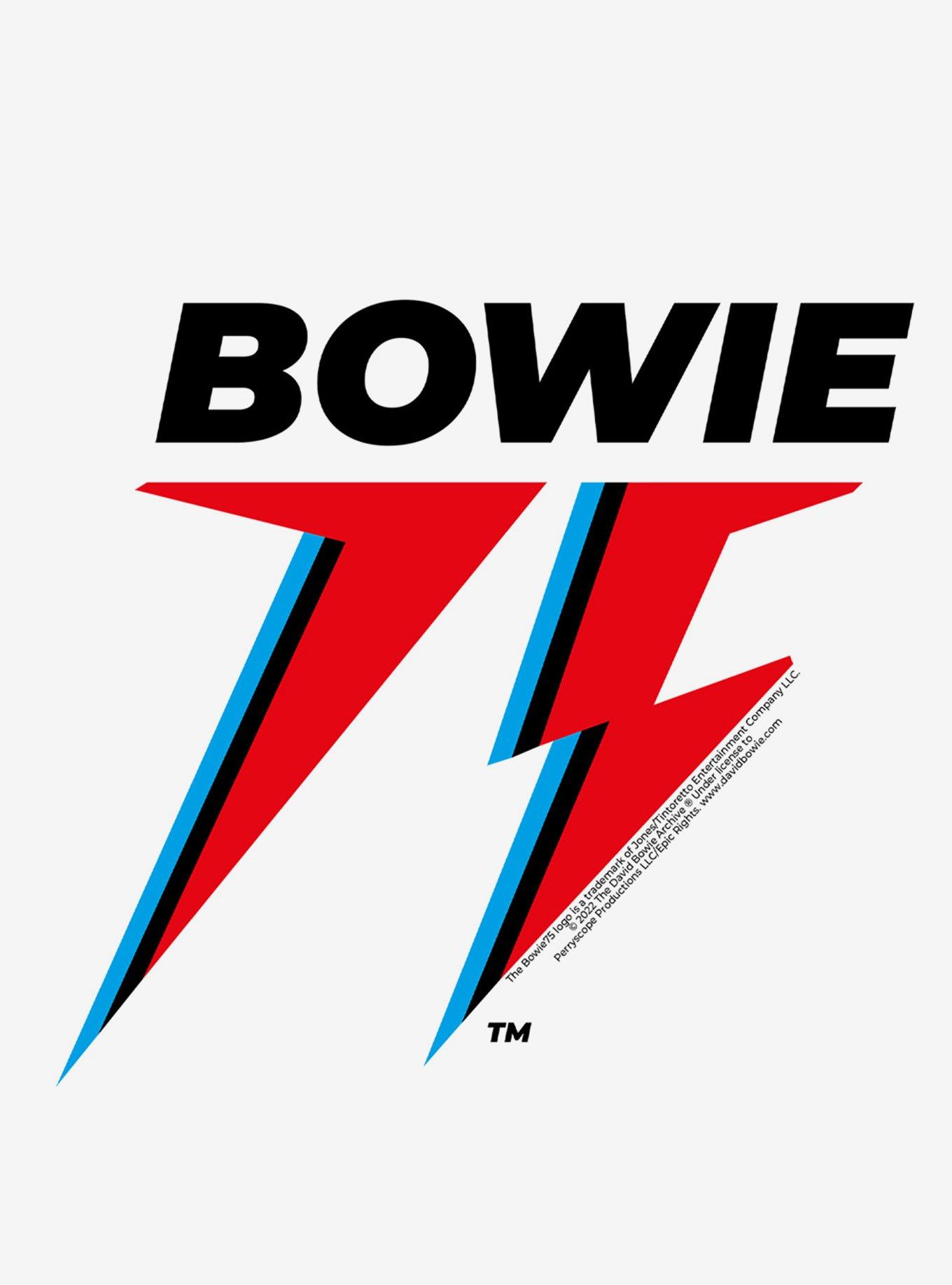David Bowie 75 Logo Cap Sleeve Baby Rib Girls Crop Top, BRIGHT WHITE, alternate