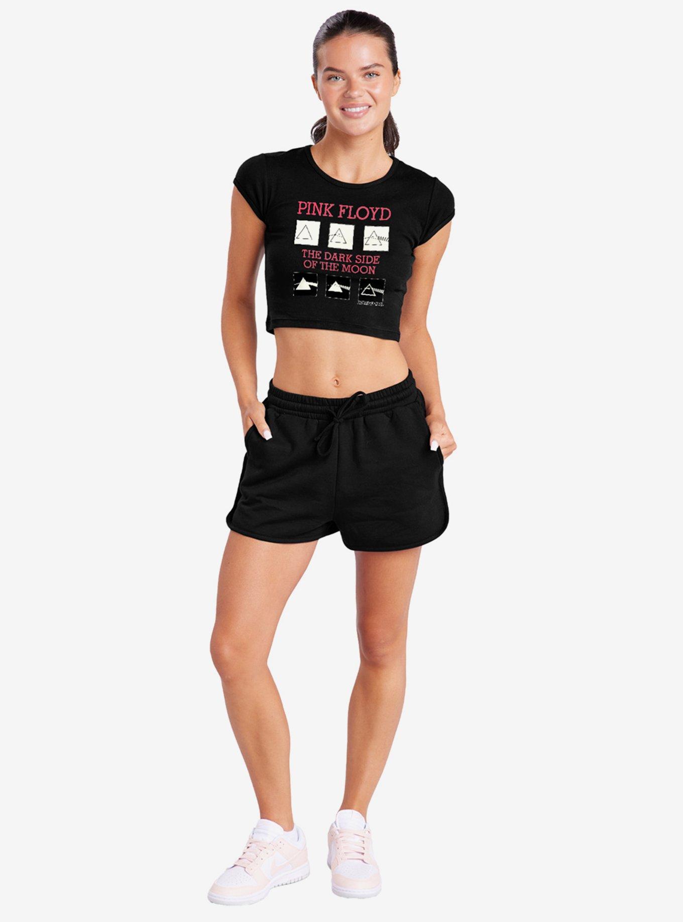 Pink Floyd Dark Side of the Moon Superb Album Cap Sleeve Baby Rib Girls Crop Top, , hi-res