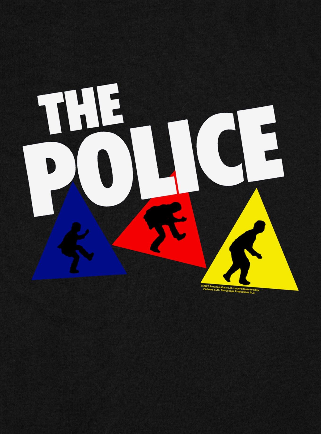 The Police Dancing Triangles Cap Sleeve Baby Rib Girls Crop Top, BLACK, alternate