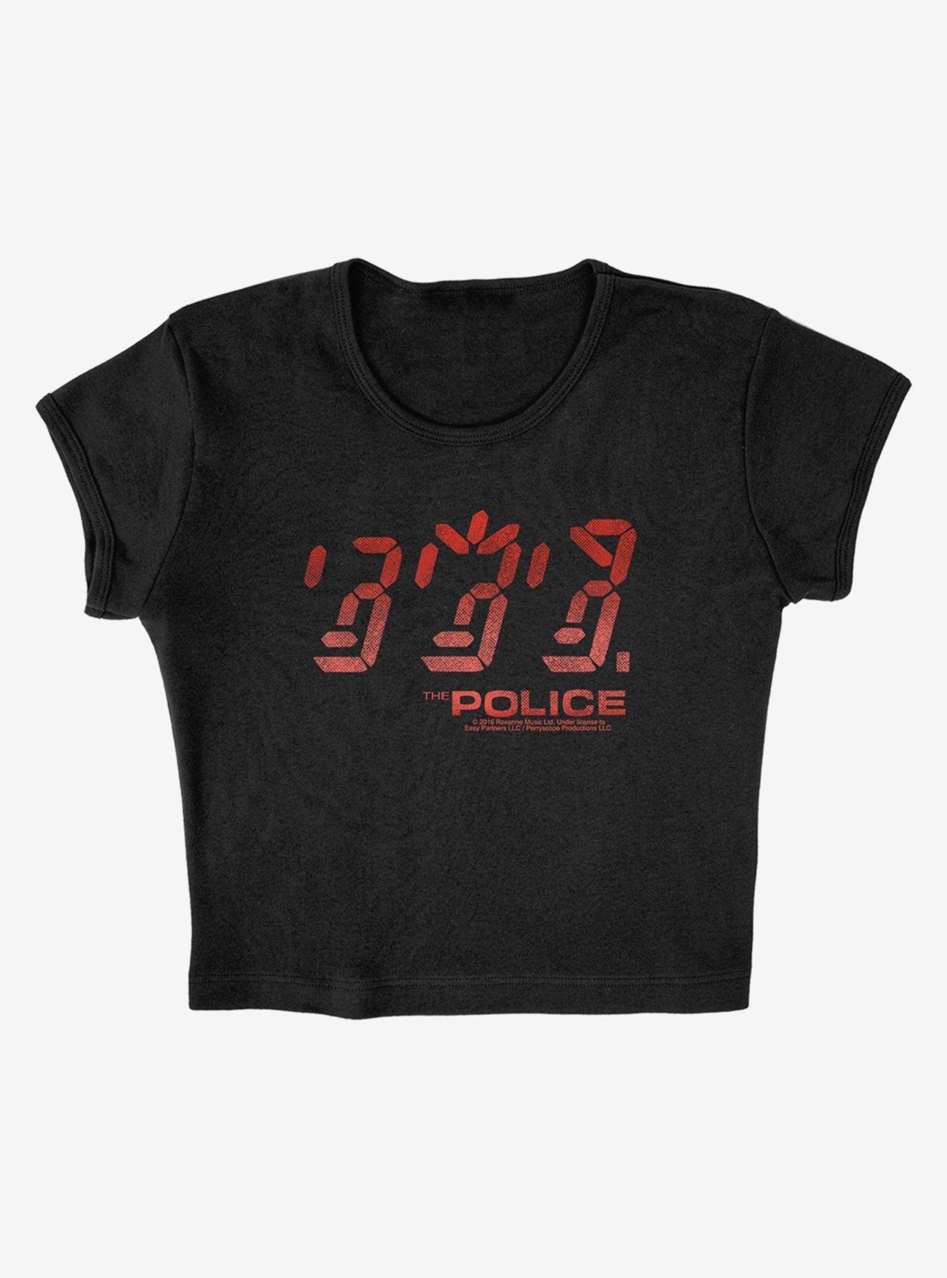 The Police Ghost In The Machine Cap Sleeve Baby Rib Girls Crop Top, BLACK, alternate