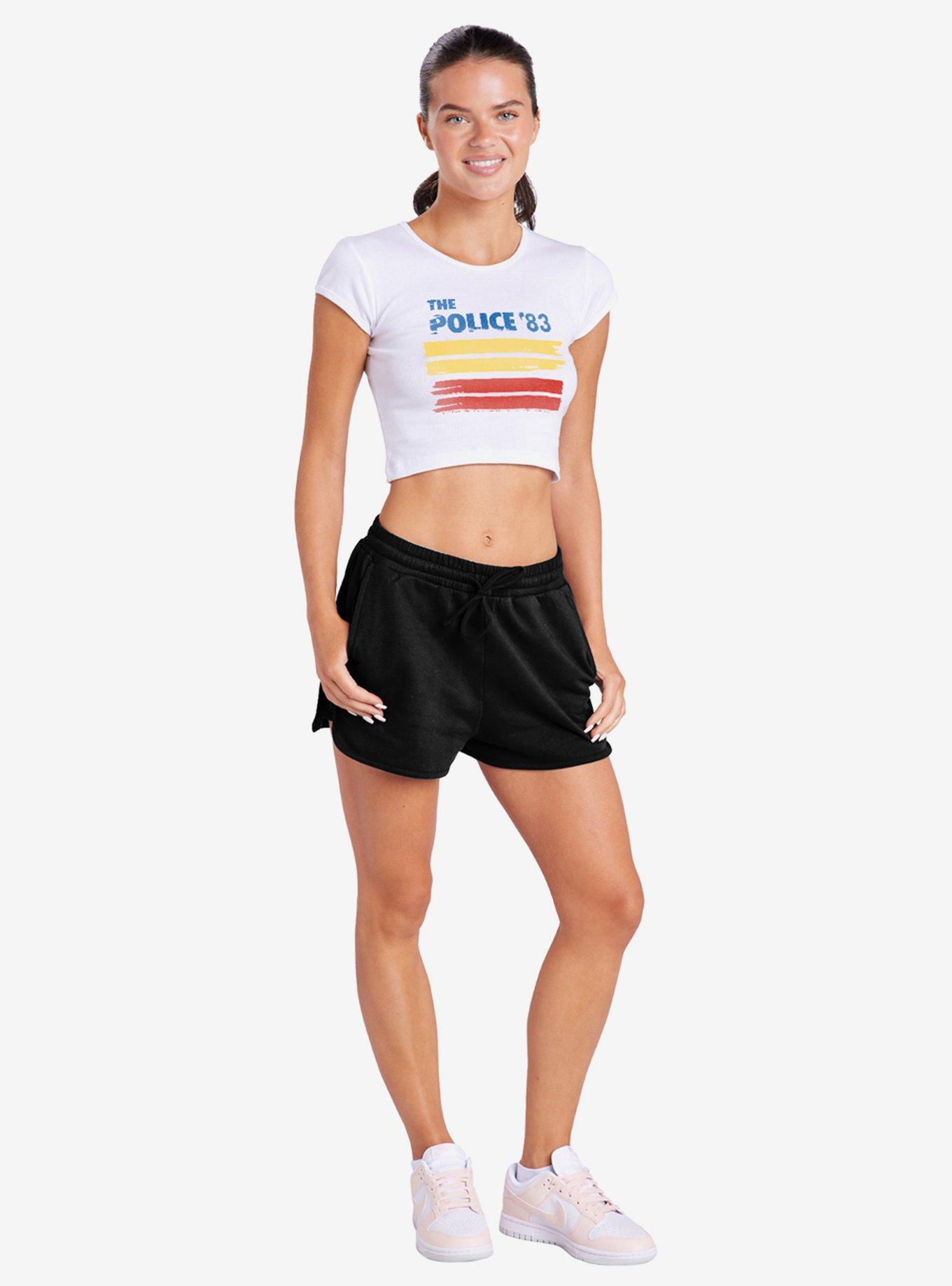 The Police 83 Cap Sleeve Baby Rib Girls Crop Top, , hi-res