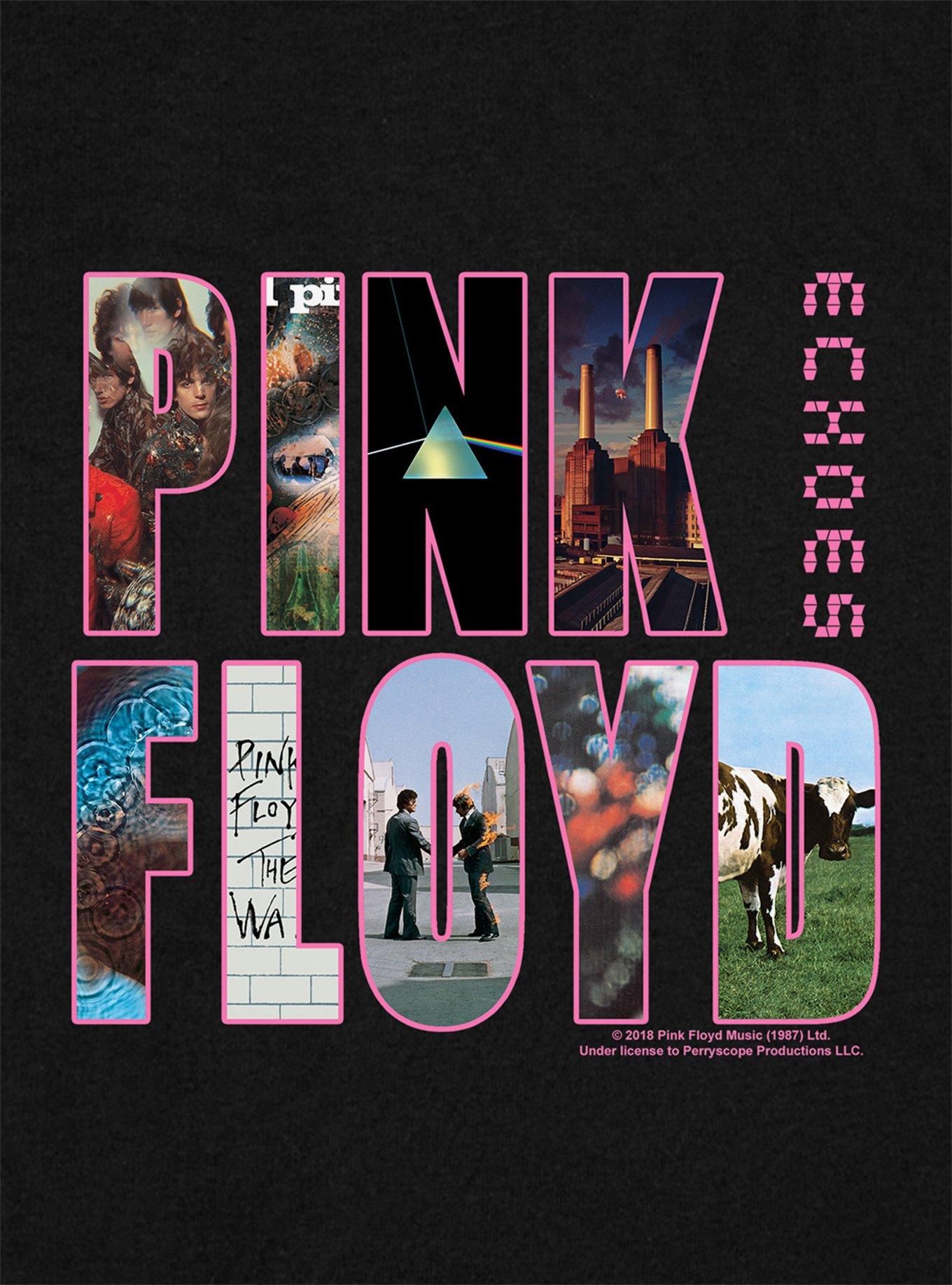 Pink Floyd Cover Cap Sleeve Baby Rib Girls Crop Top, BLACK, alternate
