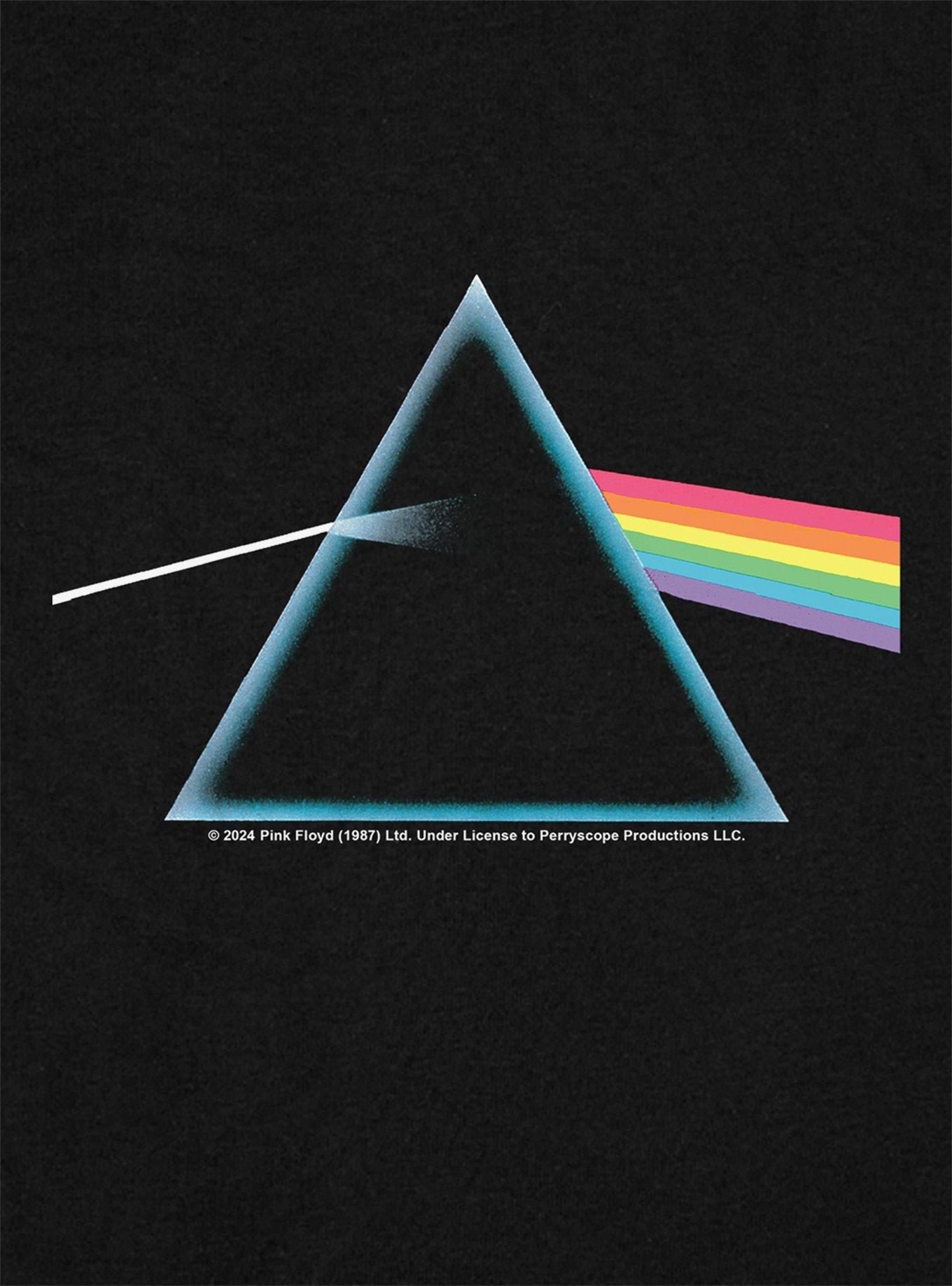 Pink Floyd Dark Side Prism Cap Sleeve Baby Rib Girls Crop Top, BLACK, alternate
