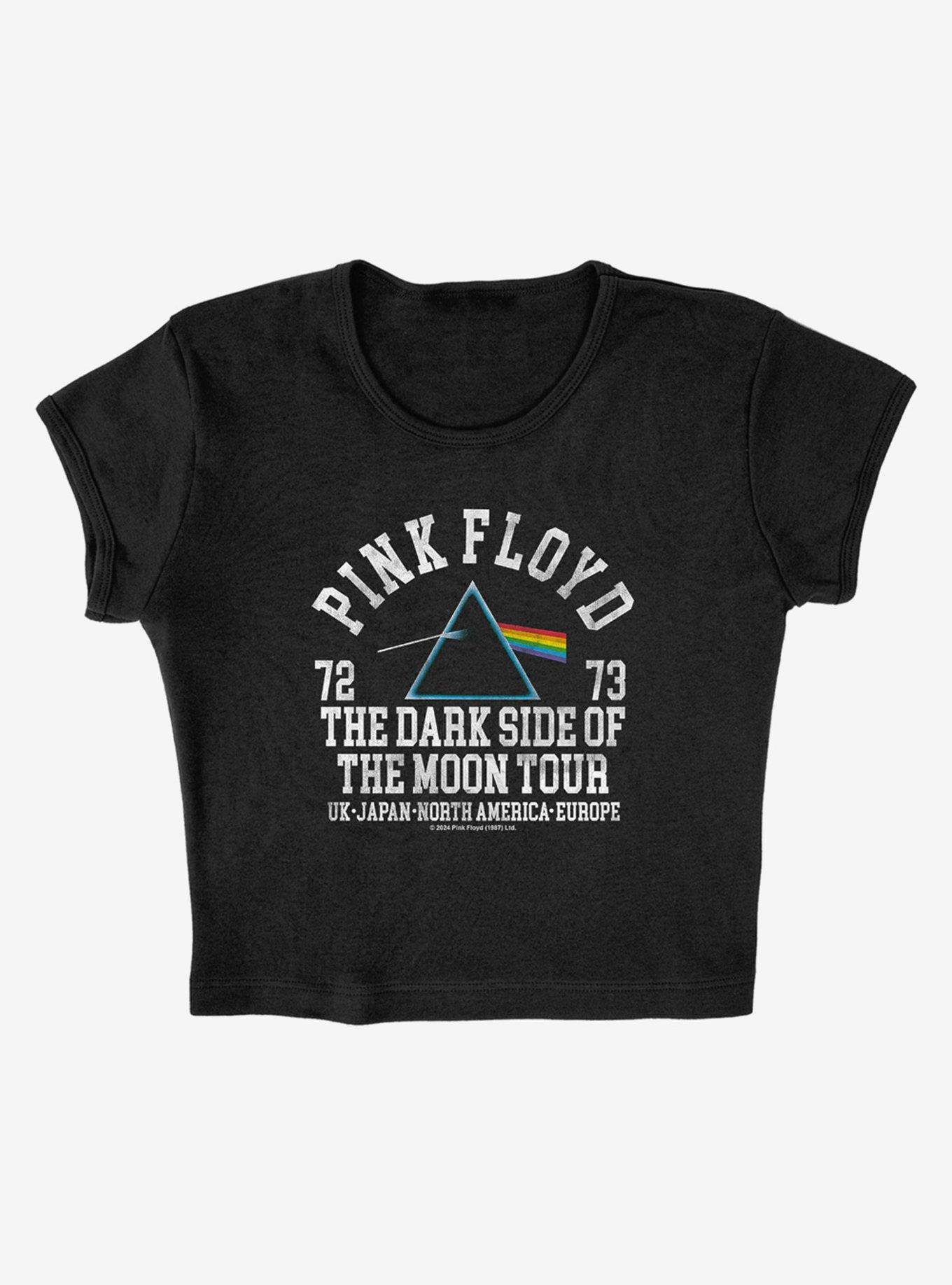 Pink Floyd 72 Cap Sleeve Baby Rib Girls Crop Top, BLACK, alternate