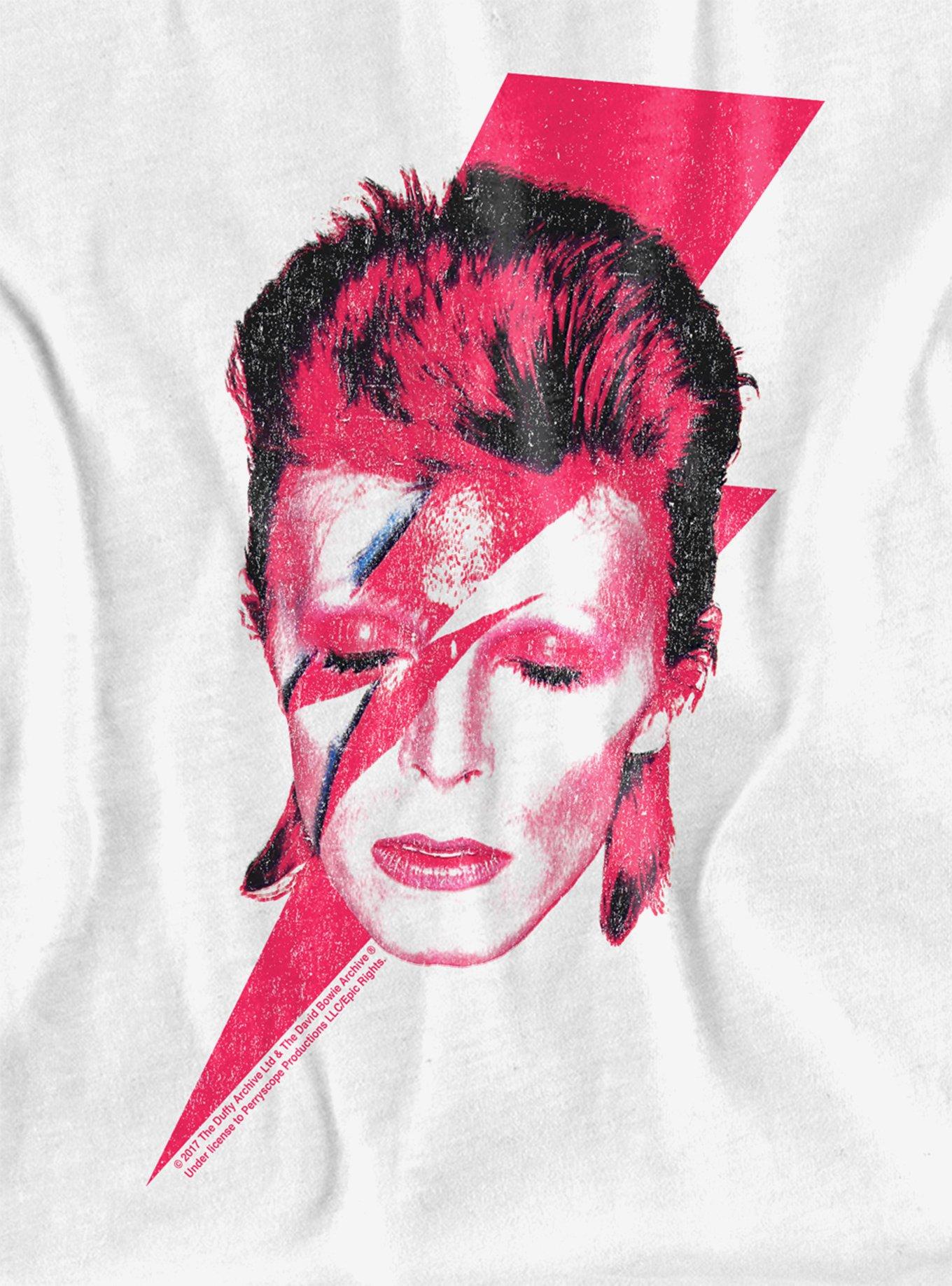David Bowie Aladdin Sane Girls Crop Top T-Shirt, BRIGHT WHITE, alternate