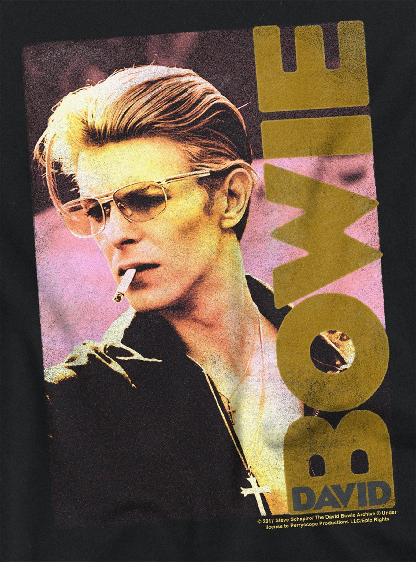 David Bowie Smokin Girls Crop Top T-Shirt, BLACK, alternate