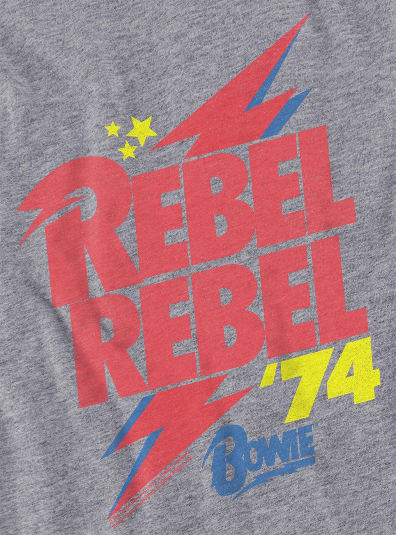 David Bowie Rebel Rebel 74 Girls Crop Top T-Shirt, MULTI, alternate