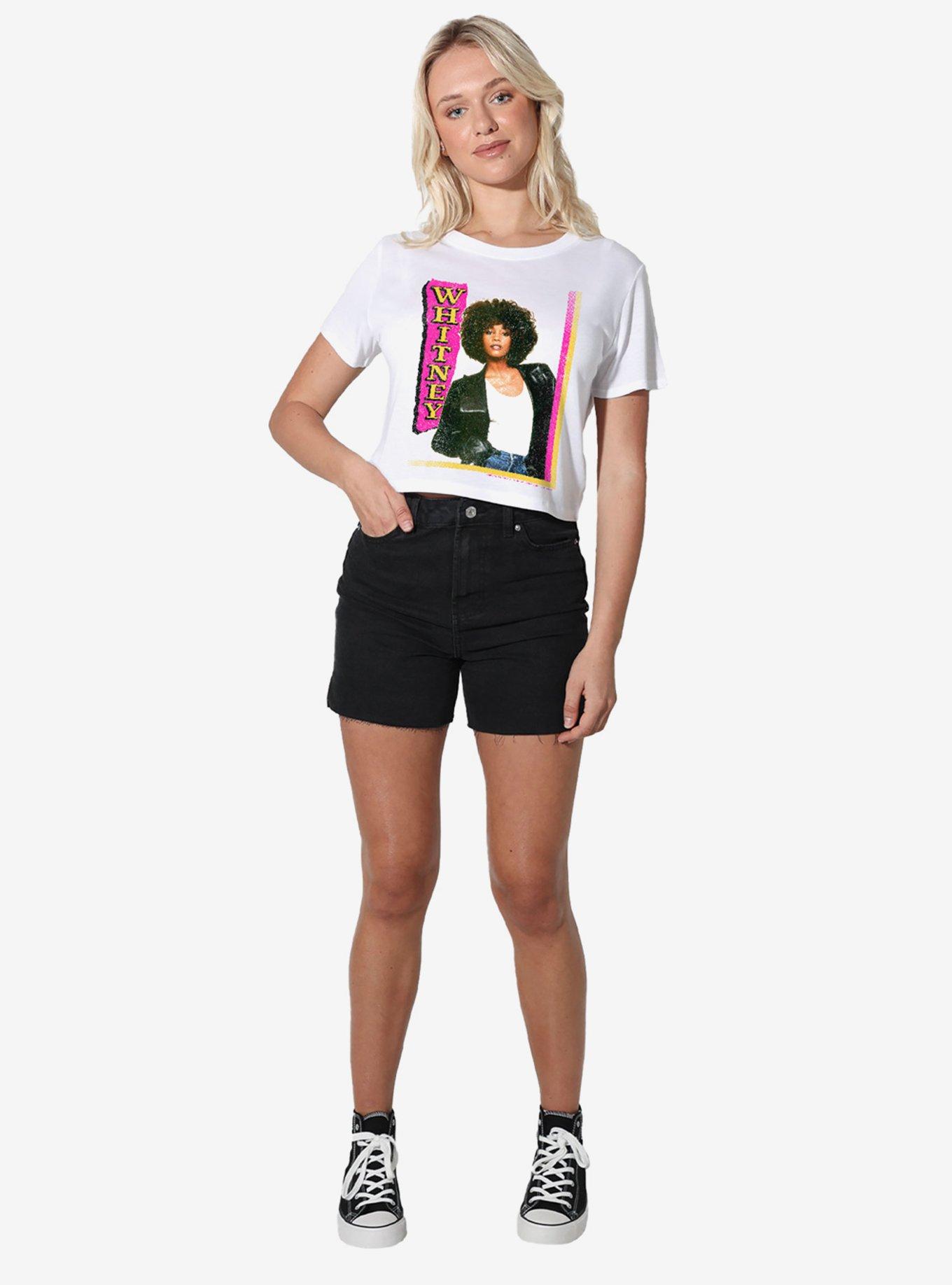 Whitney Houston Girls Crop Top T-Shirt, BRIGHT WHITE, alternate