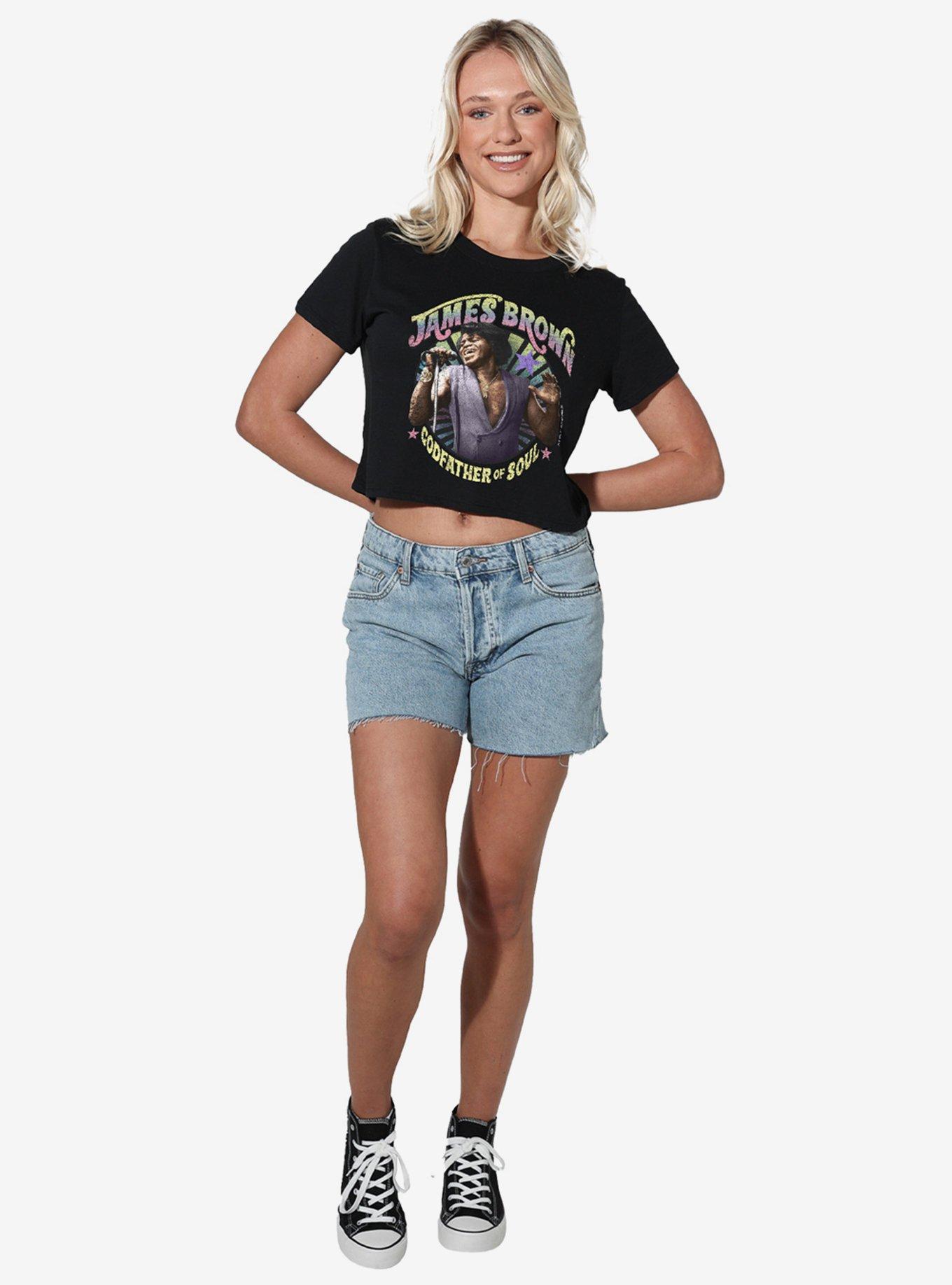 James Brown Godfather of Soul Girls Crop Top T-Shirt, , hi-res