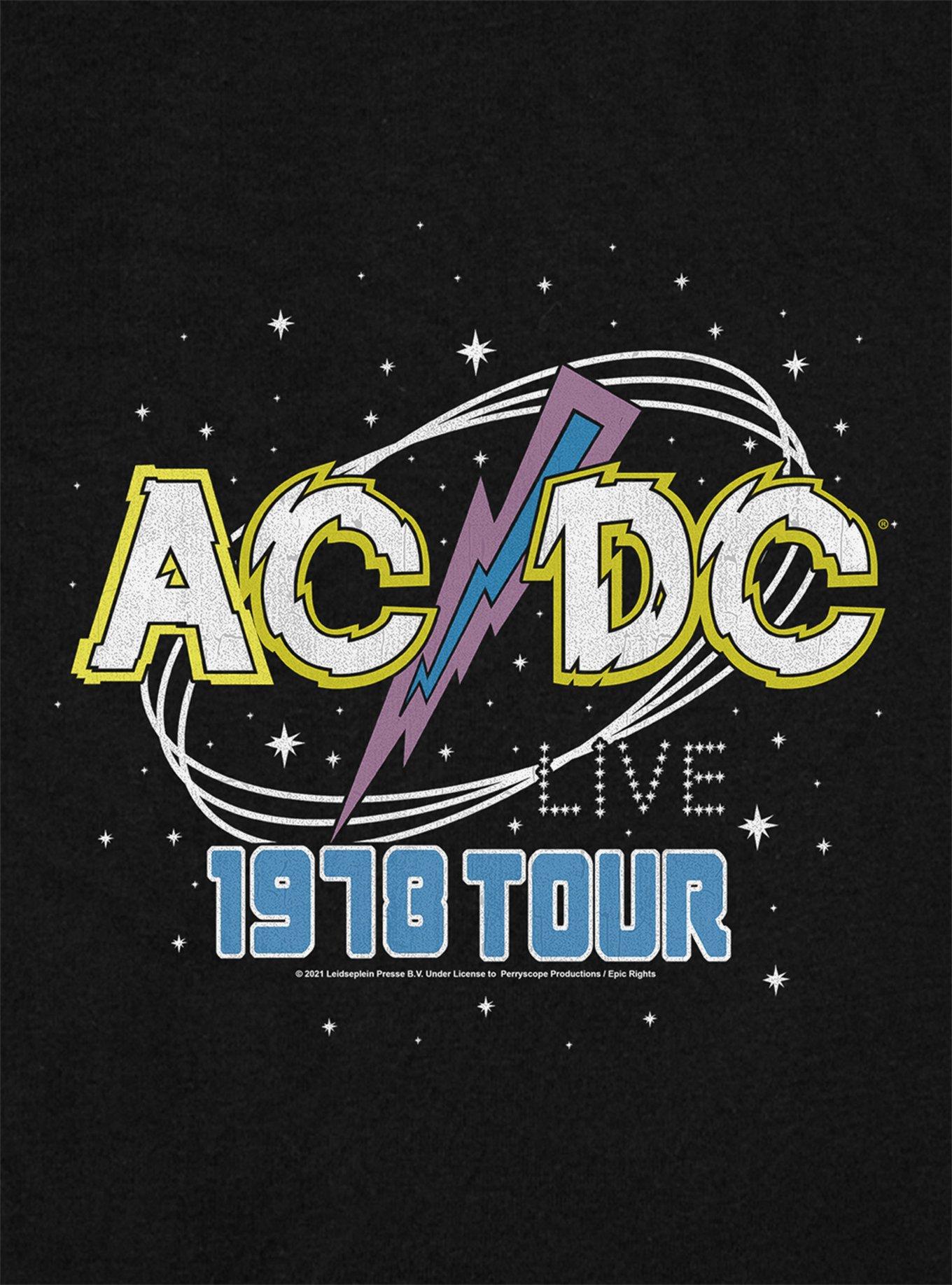 AC/DC Live Cap Sleeve Baby Rib Girls Crop Top, BLACK, alternate