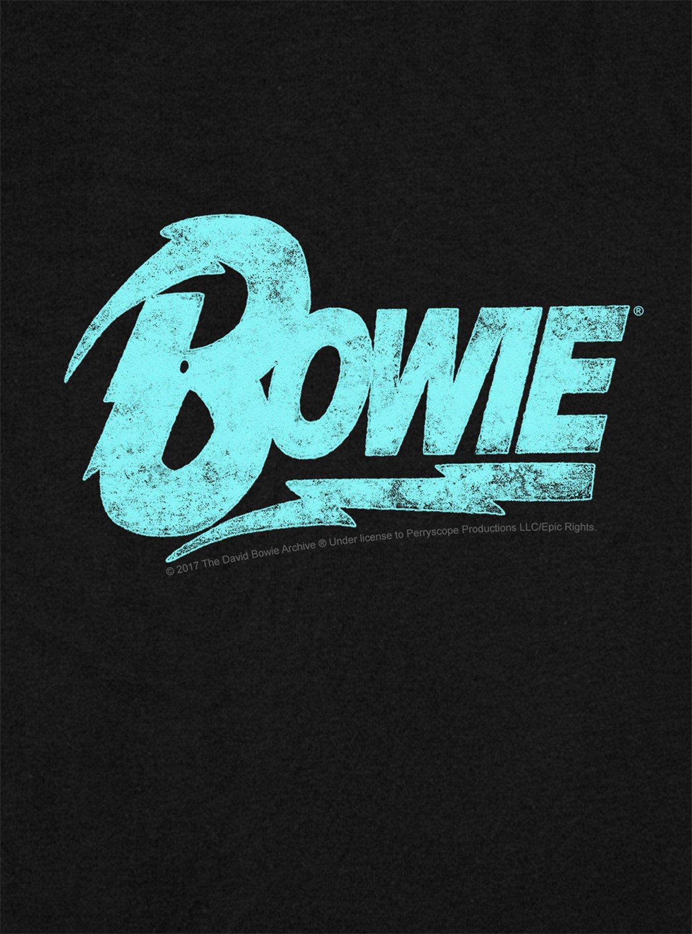 David Bowie Logo Cap Sleeve Baby Rib Girls Crop Top, BLACK, alternate