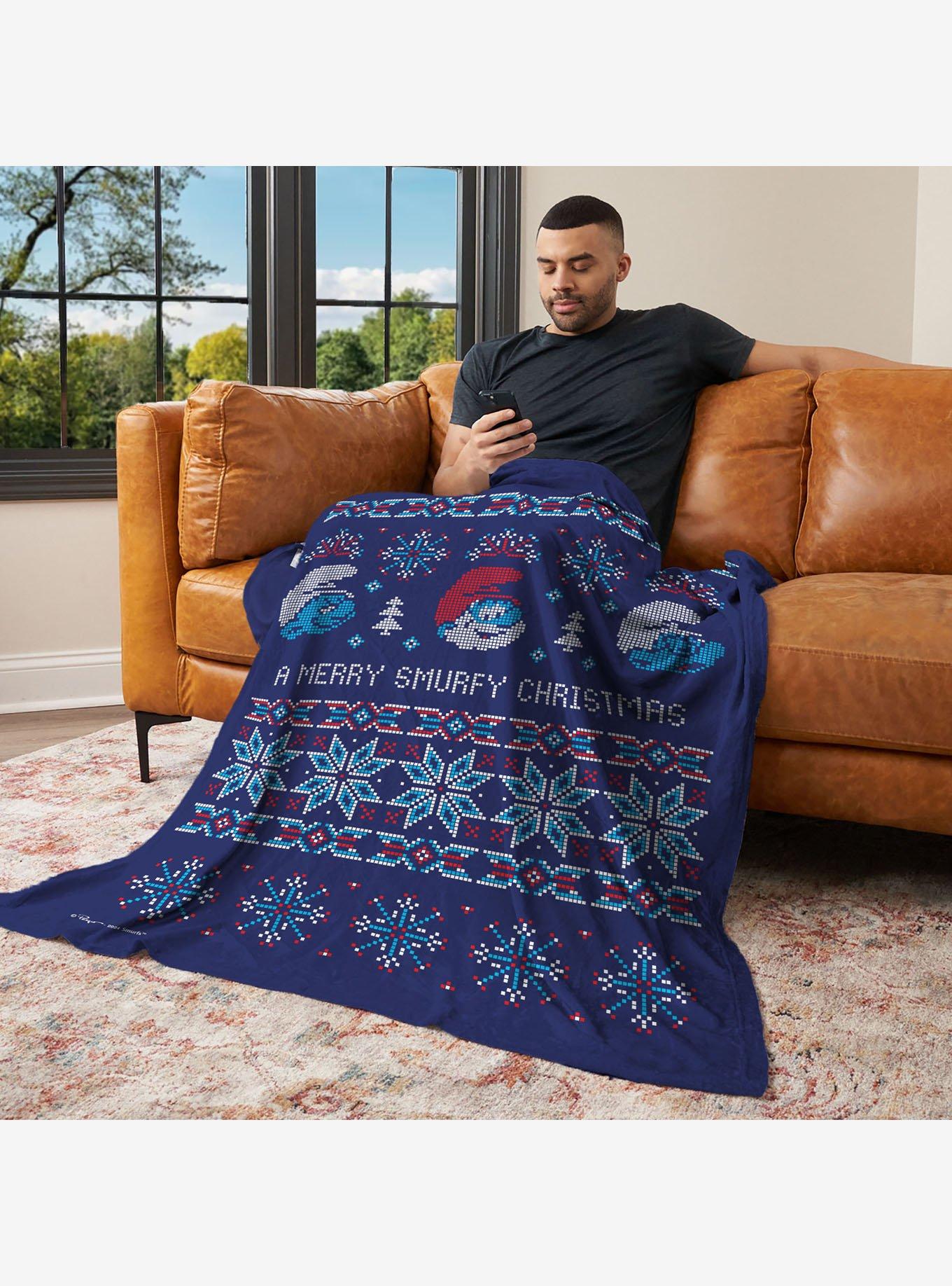 The Smurfs Merry Smurfy 50x60" Silk Touch Throw Blanket, , alternate