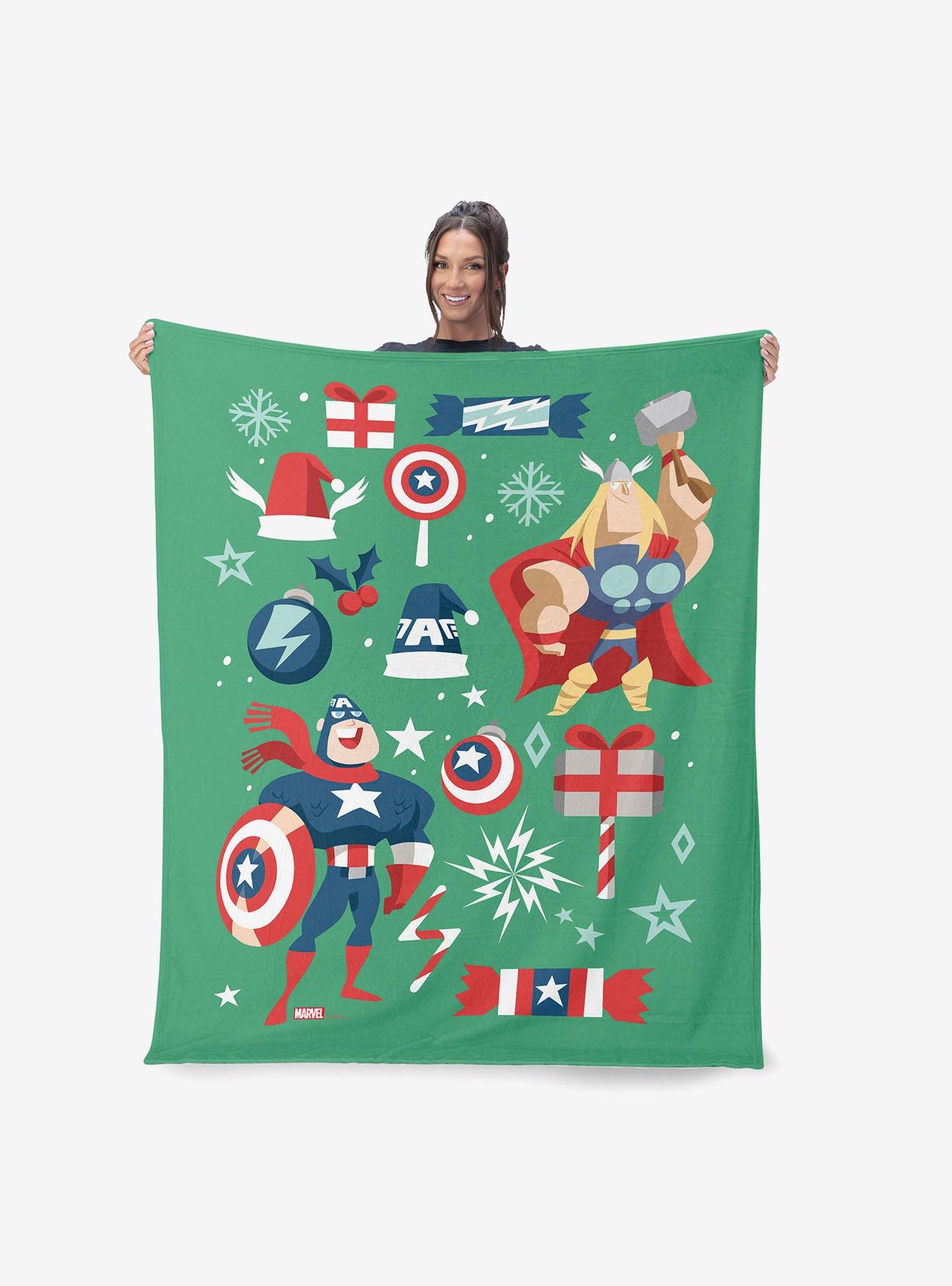 Marvel Avengers Powerful Christmas Silk Touch Sherpa Throw Blanket, , alternate - view 3