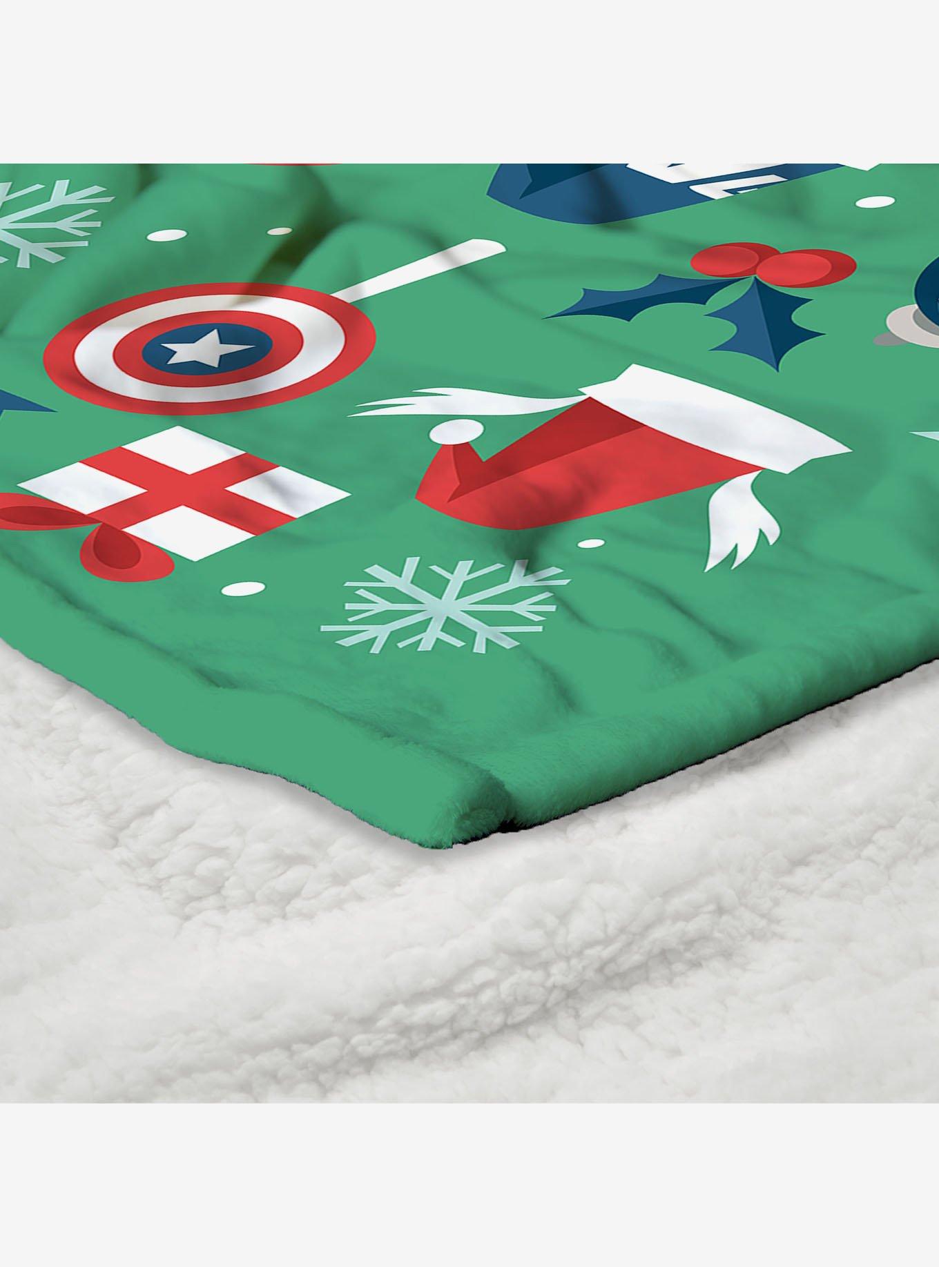 Marvel Avengers Powerful Christmas Silk Touch Sherpa Throw Blanket, , alternate - view 5