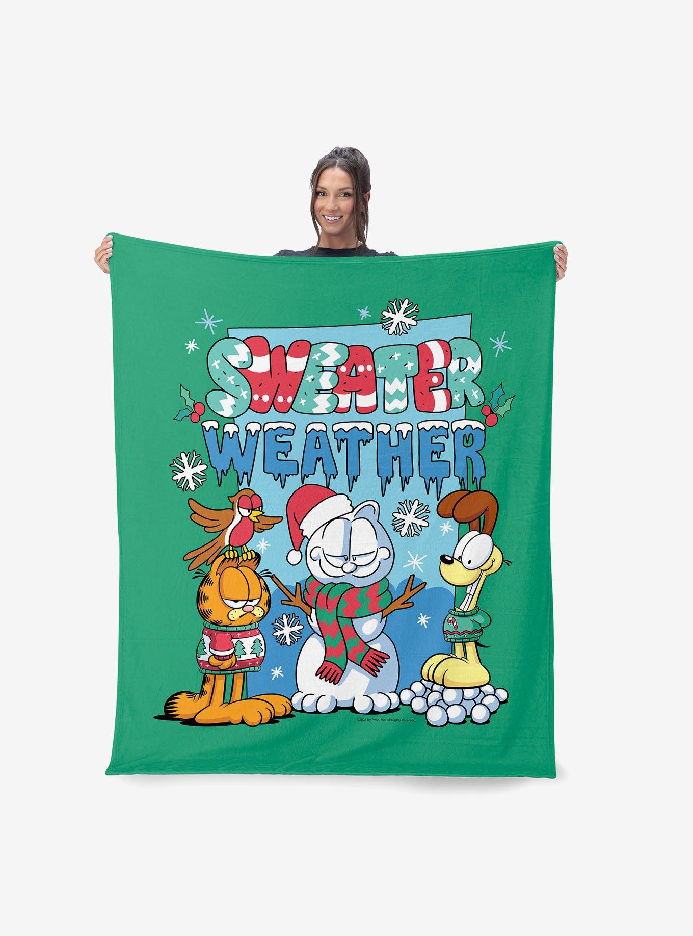 Garfield Sweater Weather Silk Touch Sherpa Throw Blanket, , alternate