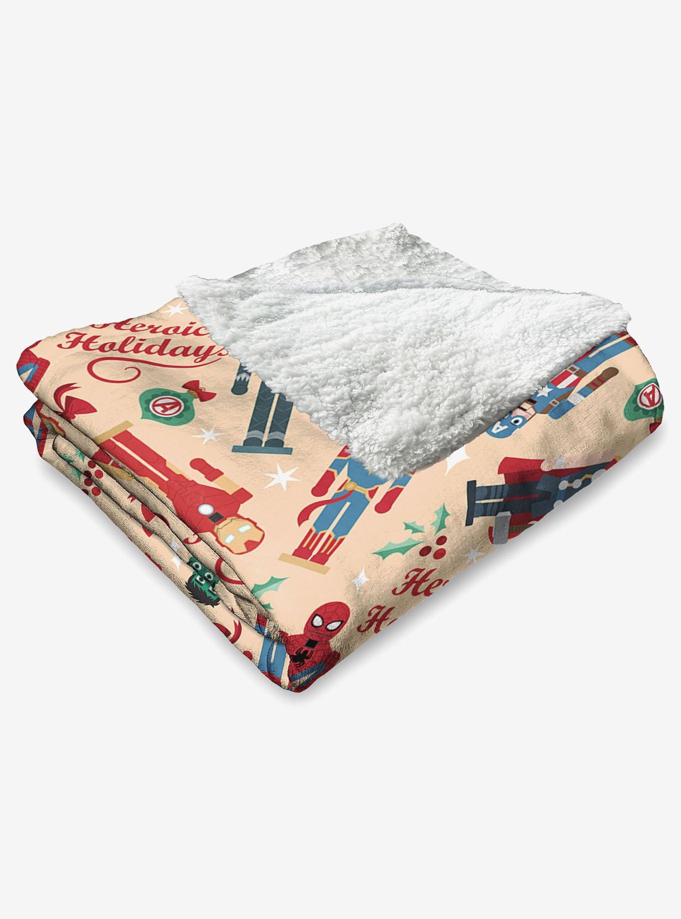 Marvel Avengers Heroic Holiday Silk Touch Sherpa Throw Blanket, , alternate