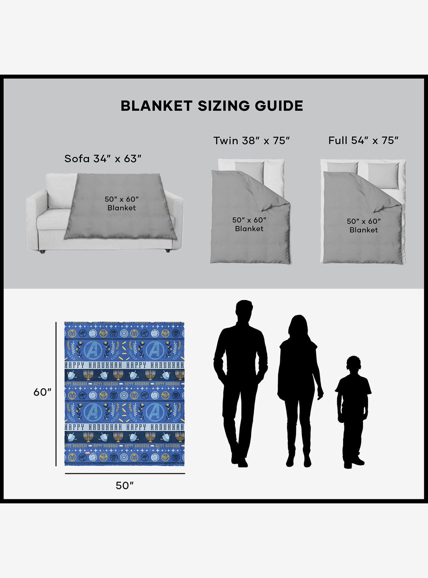 Marvel Avengers Hanukkah Silk Touch Sherpa Throw Blanket, , alternate