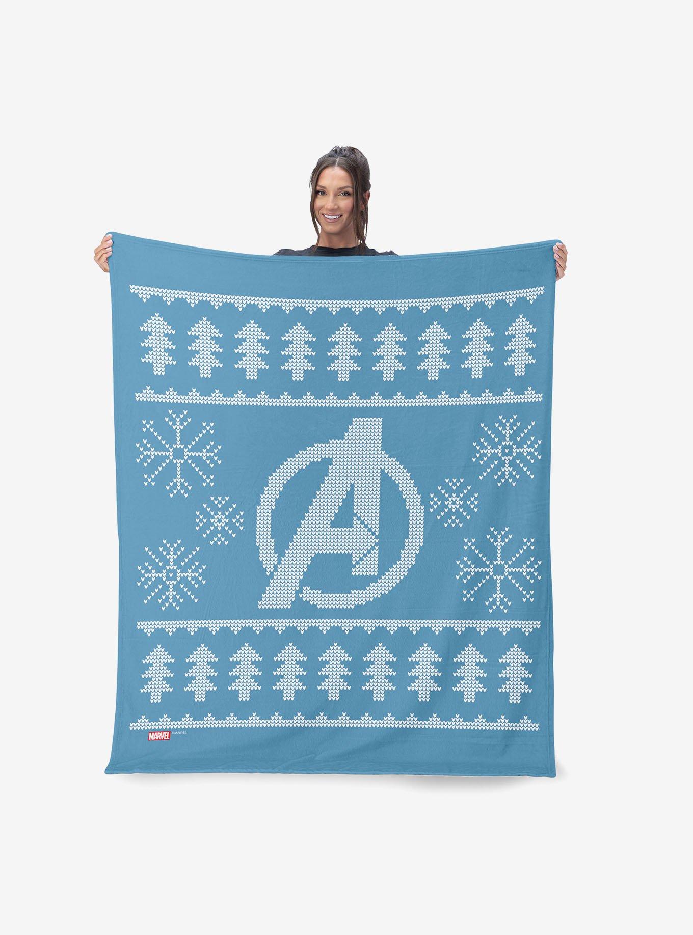 Marvel Avengers Sweater Silk Touch Sherpa Throw Blanket, , alternate