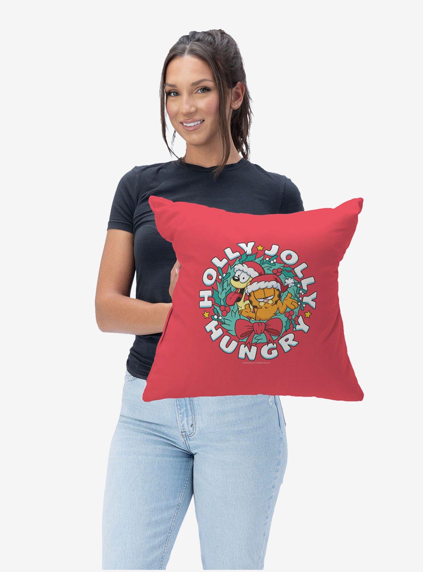 Garfield Holly Jolly Hungry Throw Pillow, , hi-res